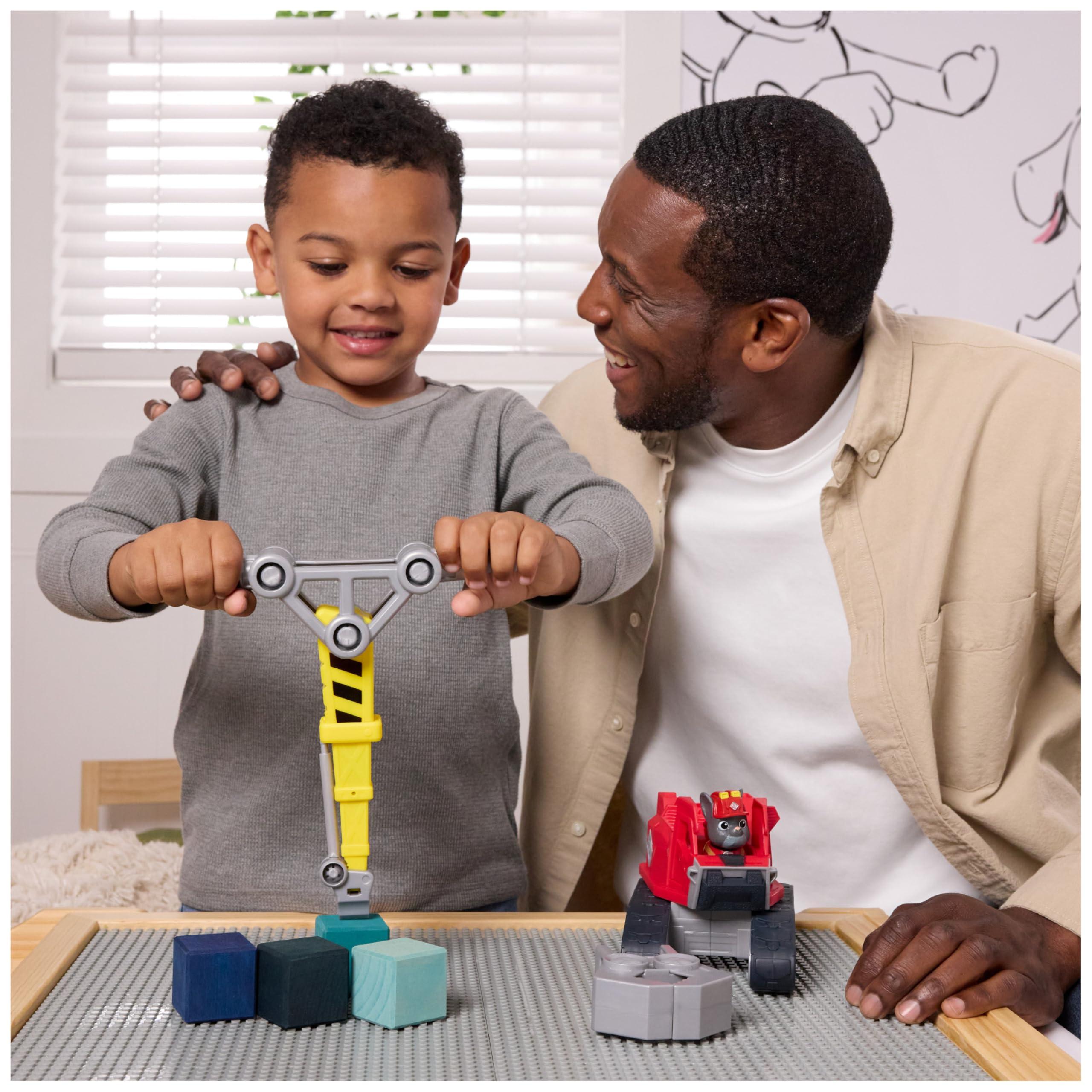 Rubble & Crew Charger's Mega Power Crane Toy Truck with Figure | Ages 3+ | Plastic 7