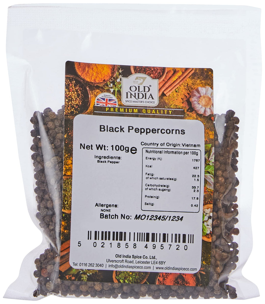 Old India Black Peppercorns 100 g