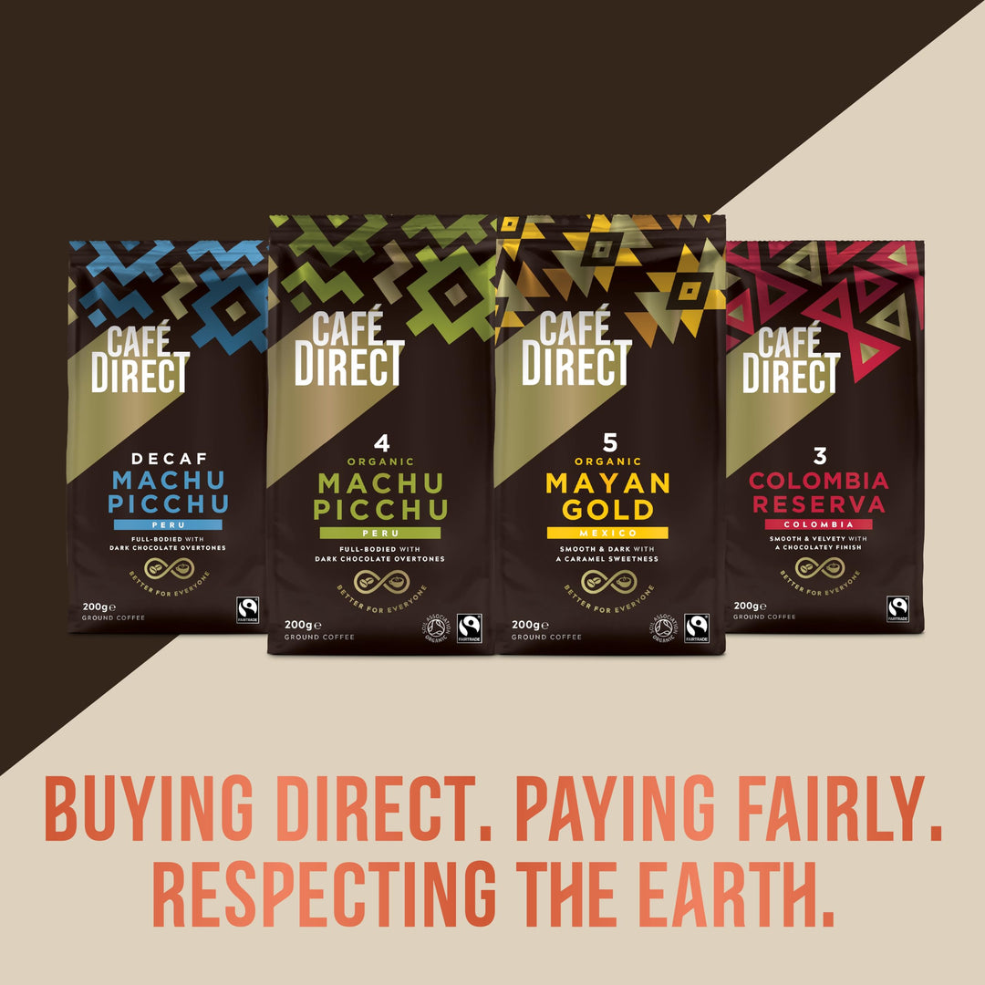 Café Direct Fairtrade Machu Picchu Whole Bean Arabica Coffee 200g