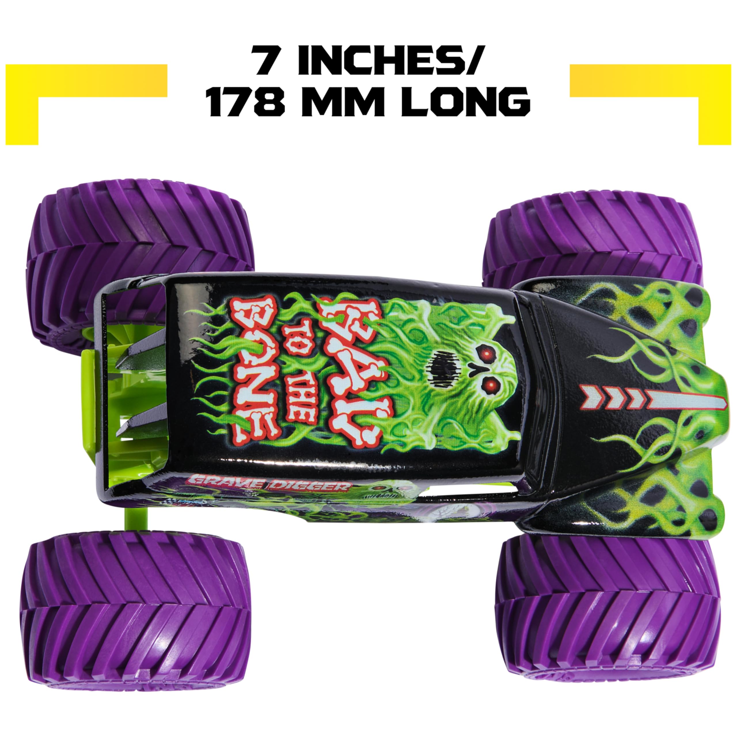 Monster Jam Grave Digger Official 1:24 Scale Die-Cast Monster Truck | Working Suspension 4