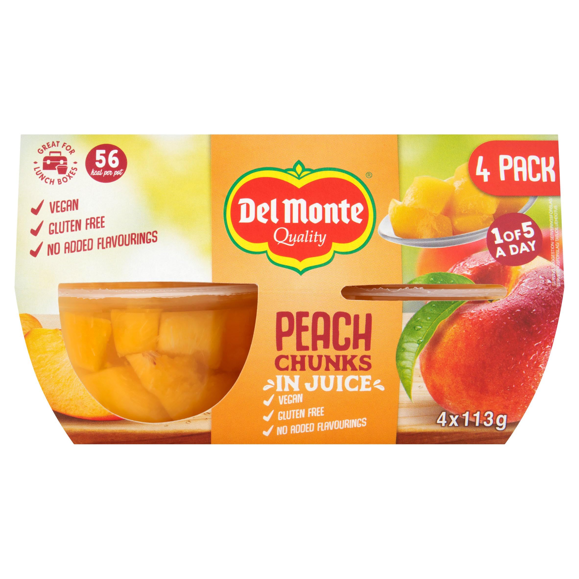 Del Monte - Peach Chunks in Juice Fruit Pots 12 x 113g 1