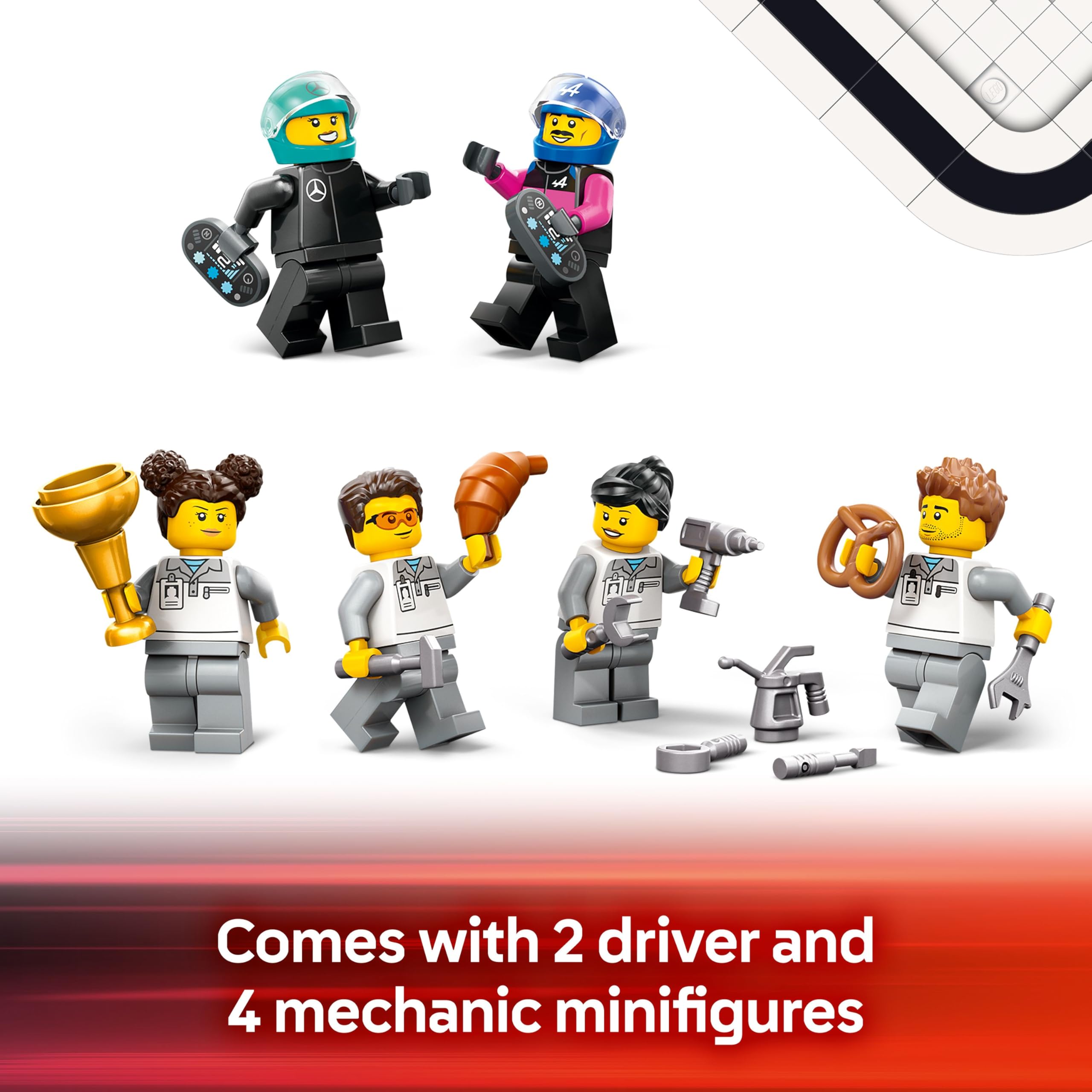 LEGO City F1 Garage & Mercedes-AMG & Alpine Cars - Building Playset for Kids 7+ 12