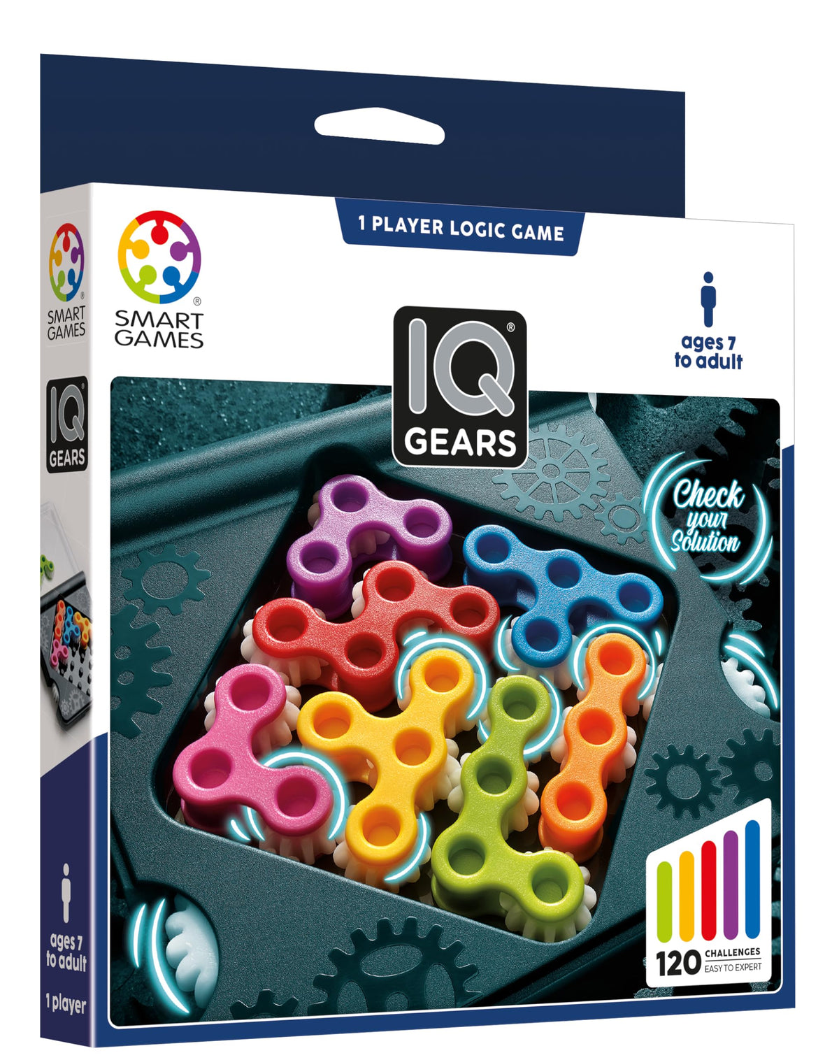 SmartGames IQ Gears - Puzzle Game, 120 Challenges, 1 Player
