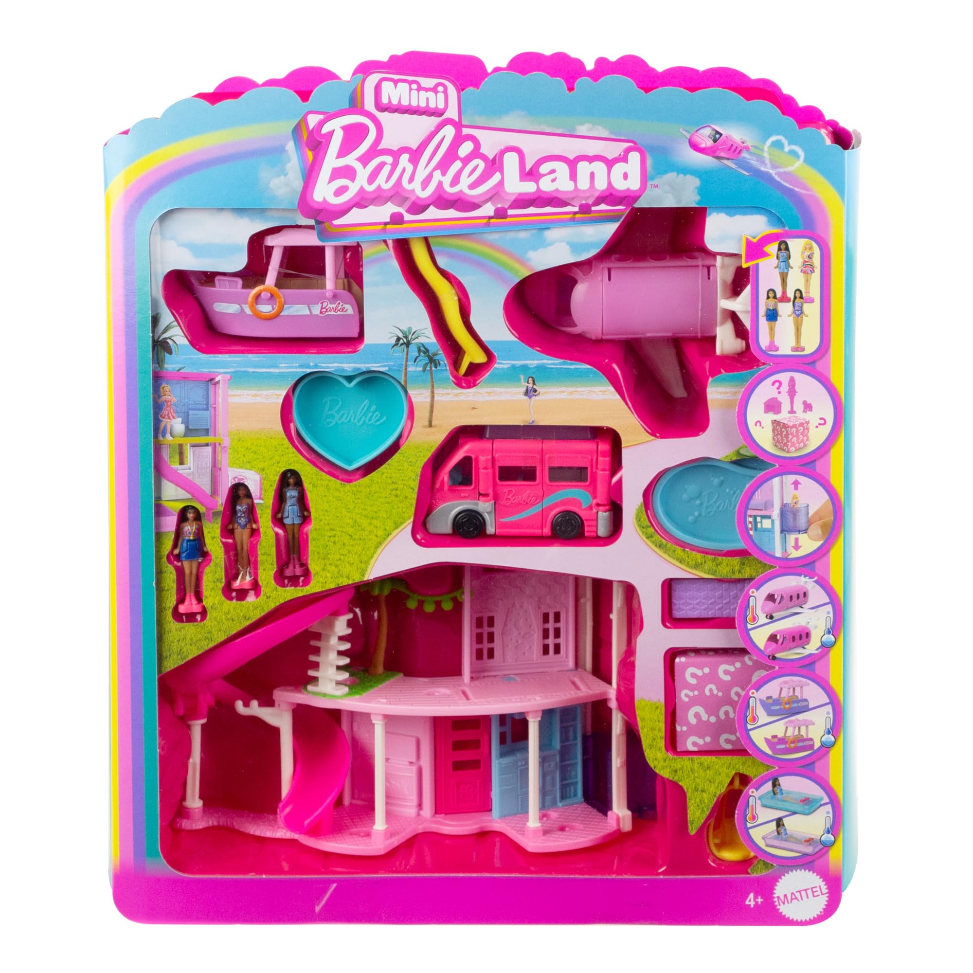 Mini BarbieLand World of Bundle - Playset with DreamHouse, 4 Dolls & 3 Vehicles 1