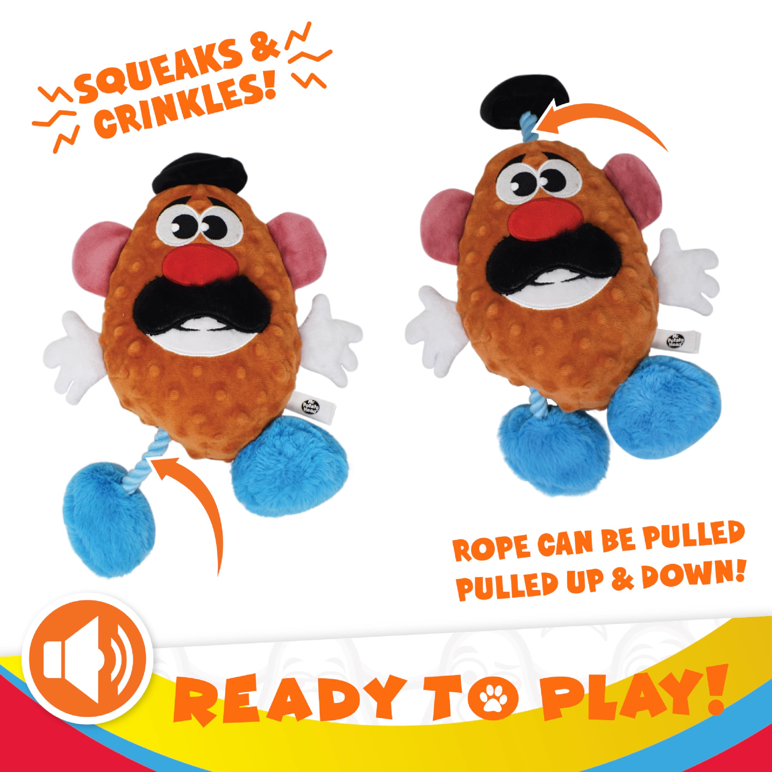 Hasbro Mr. Potato Head Plush Dog Toy - 11-Inch Squeaker and Crinkle Toy 3