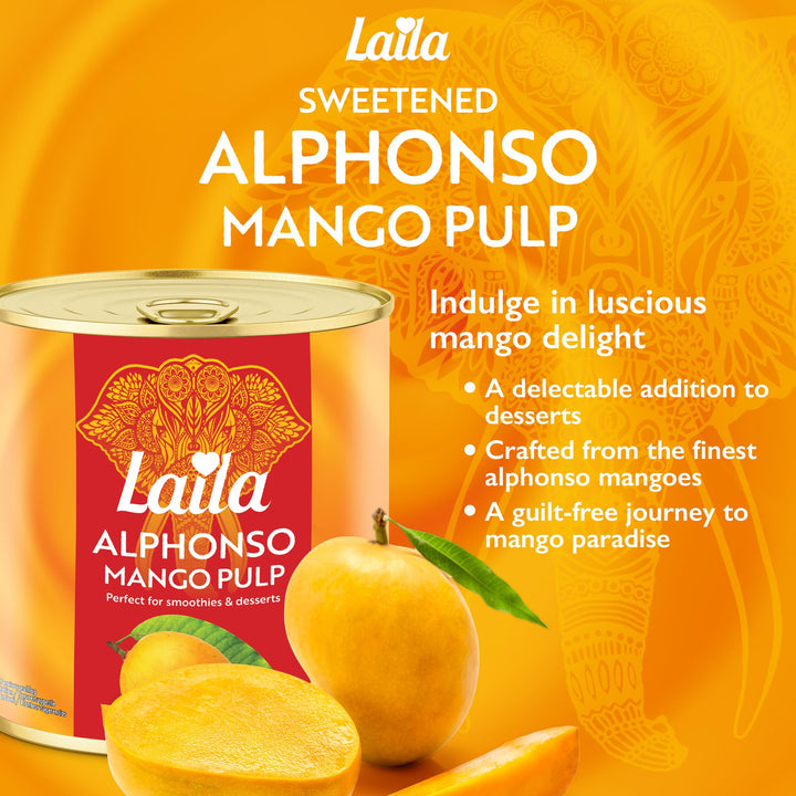 LAILA Alphonso Mango Pulp 850g - Tinned Mango Puree from Real Mangoes