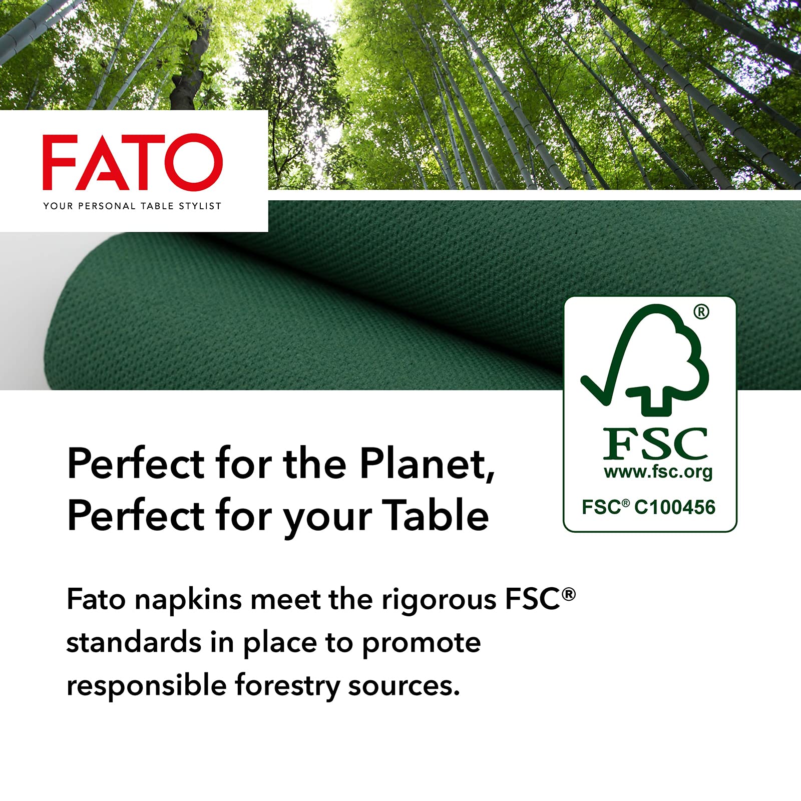 Fato Black 38x38 cm Soft & Durable 2-Ply Disposable Paper Napkins, Pack of 40 6
