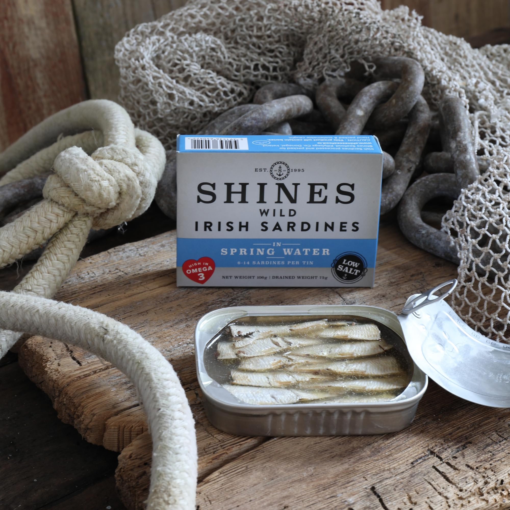 Shines Tinned Sardines in Olive Oil, Tomato Sauce & Spring Water - Whole Brisling Sardines, 3 x 106g 3