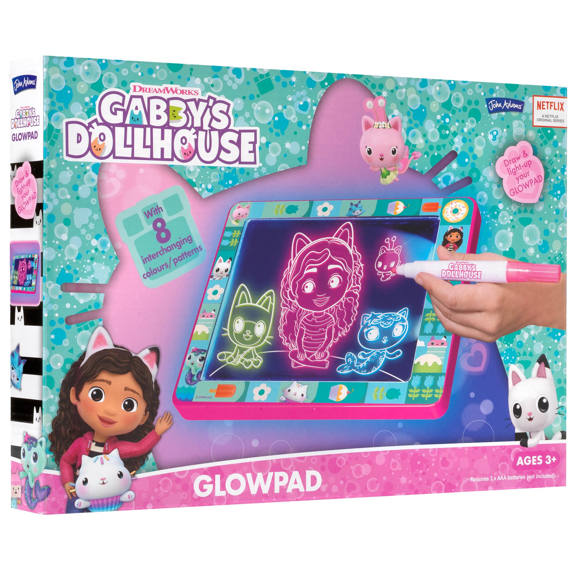 John Adams Gabby's Dollhouse GLOWPAD - Light-Up Drawing Board for Kids 3+ 1