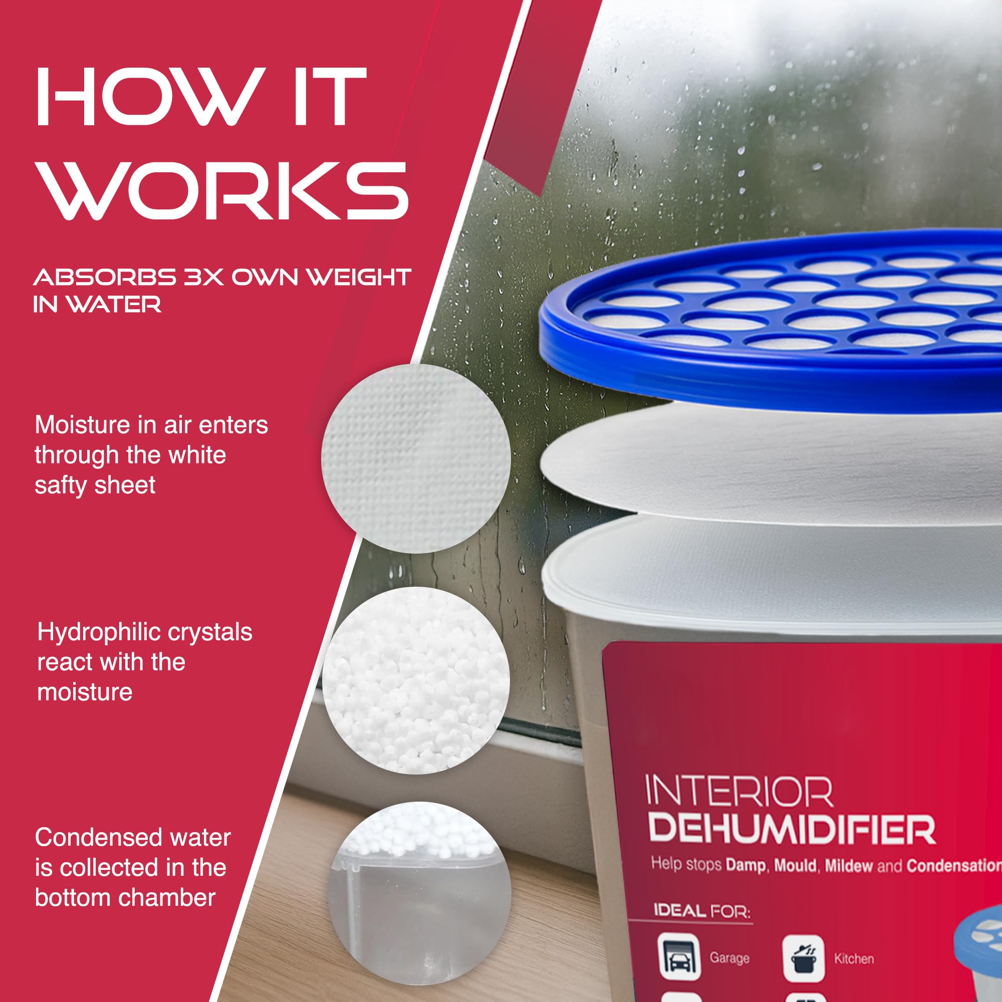 Sterlix - Pack of 5 500ml Dehumidifier Tubs for Humidity, Damp, Condensation, Mould Control 4