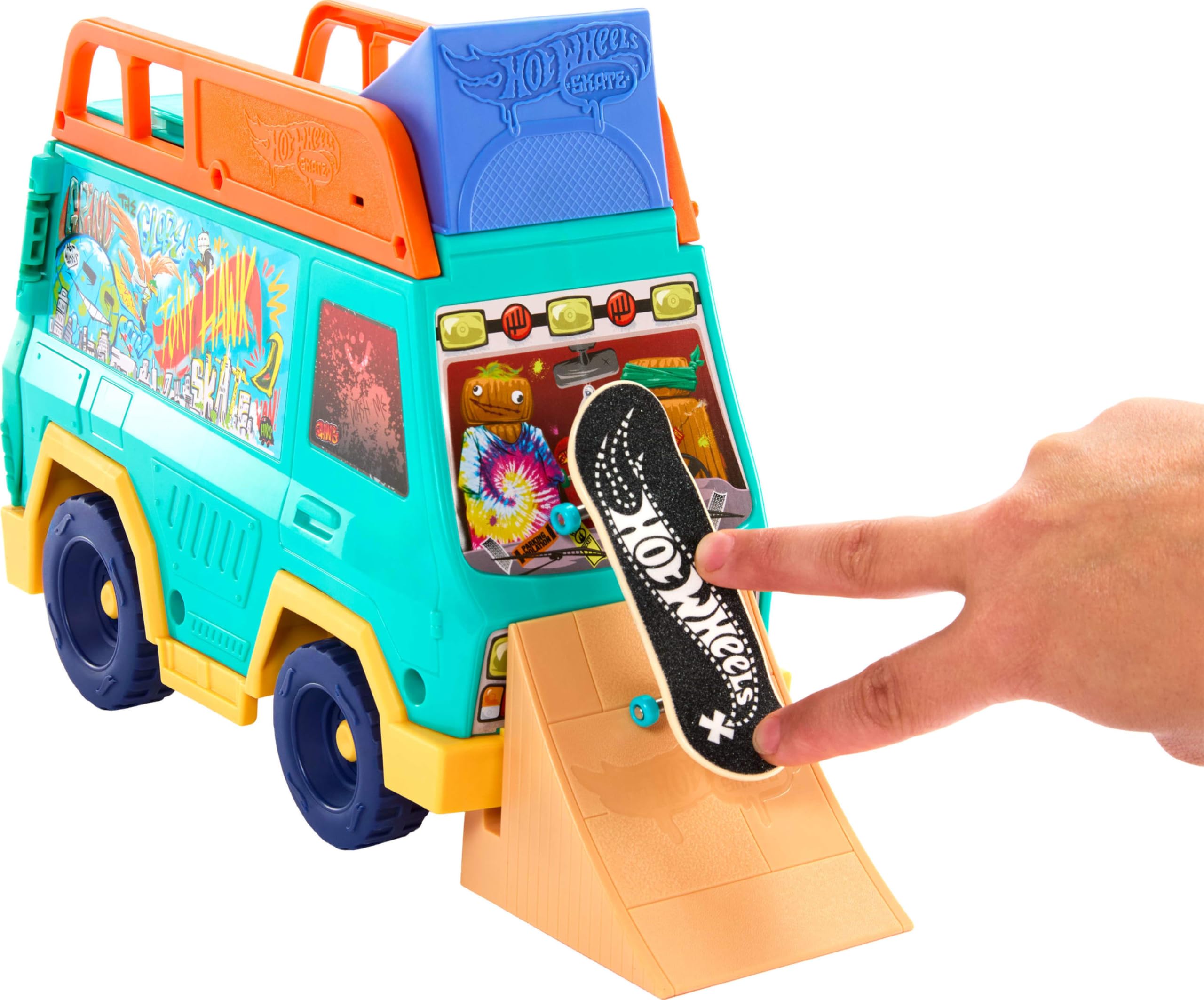Hot Wheels Skate Skate Van Playset - Exclusive Fingerboard | Multicolor | Model JGG91 3