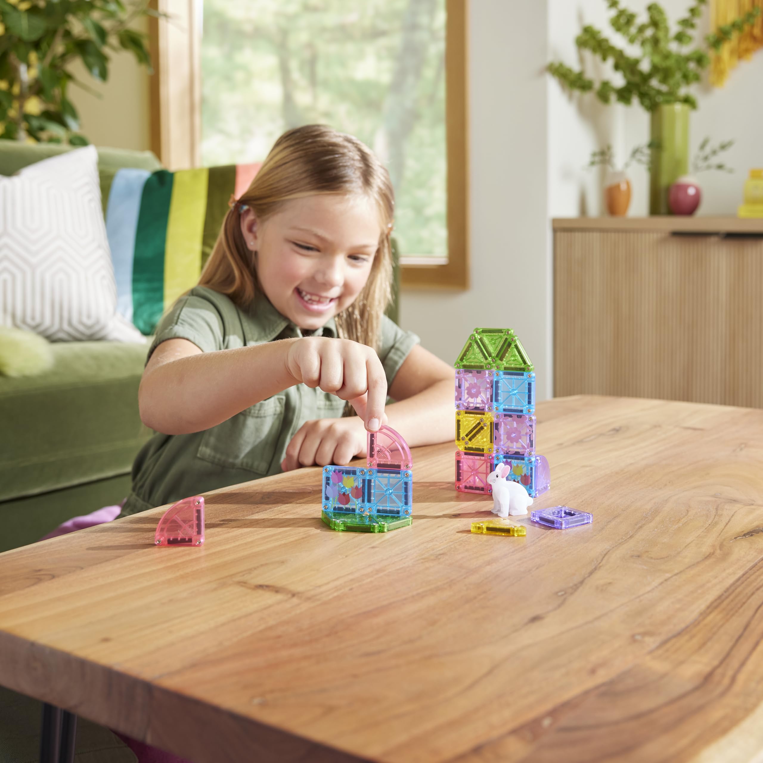 Magna-Tiles Spring Garden Travel Set - 24 Pieces | Ages 3+ | Magnetic Building Toy 2
