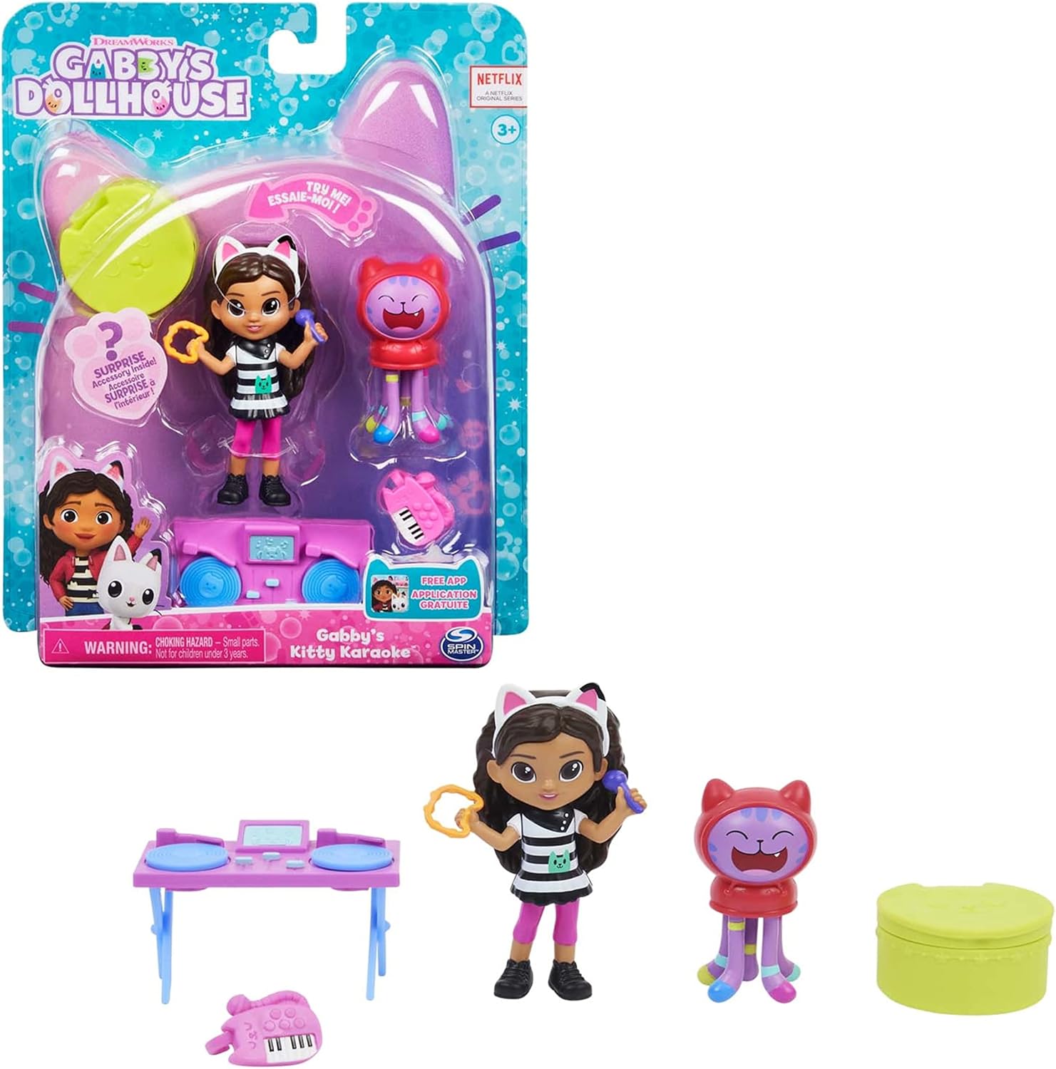 Gabby’s Dollhouse Kitty Karaoke Set - Musical Playset with Action Figures & Surprise Accessory for Kids 1