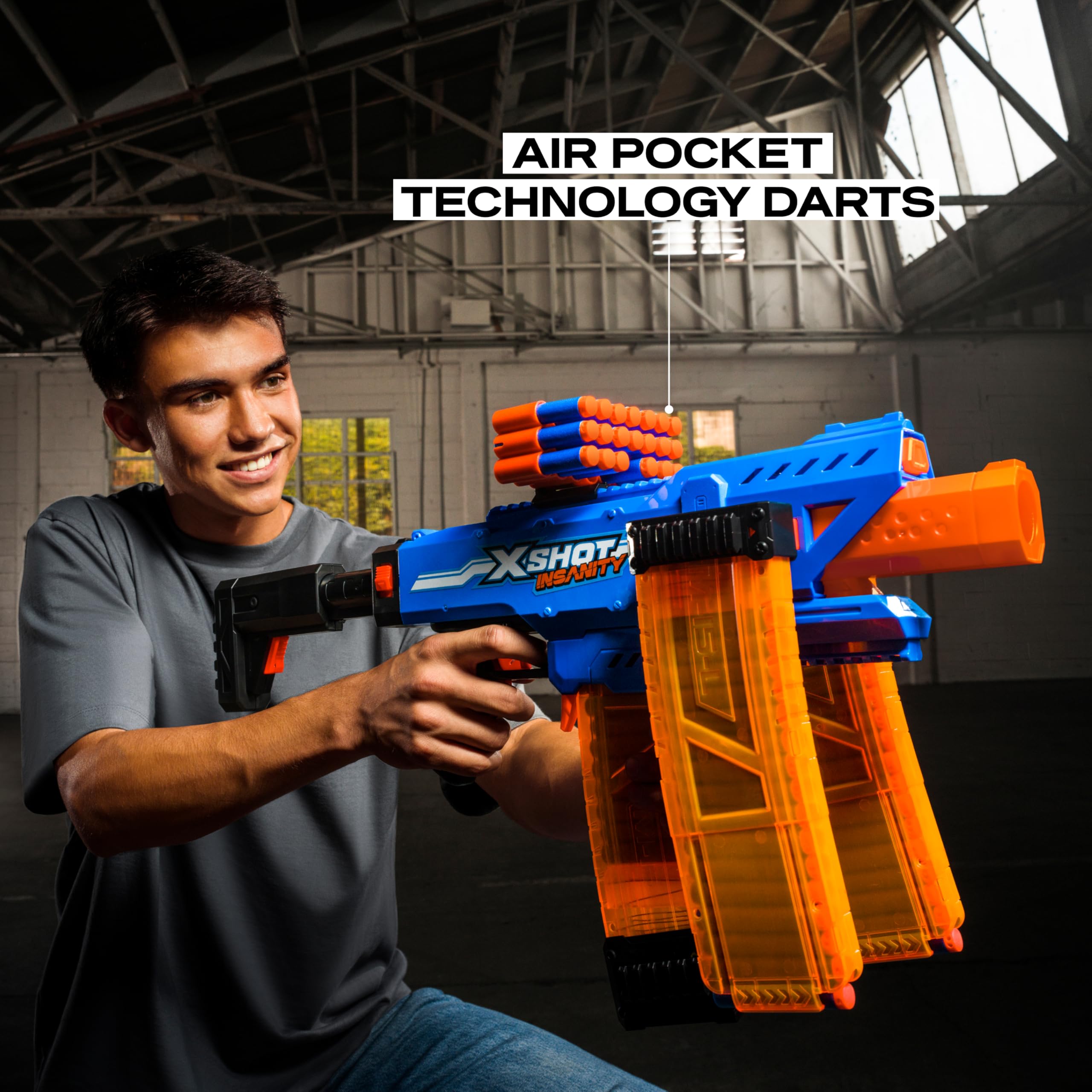 Xshot Insanity Motorized Clip Blaster - Air Pocket Technology with 72 Darts 11
