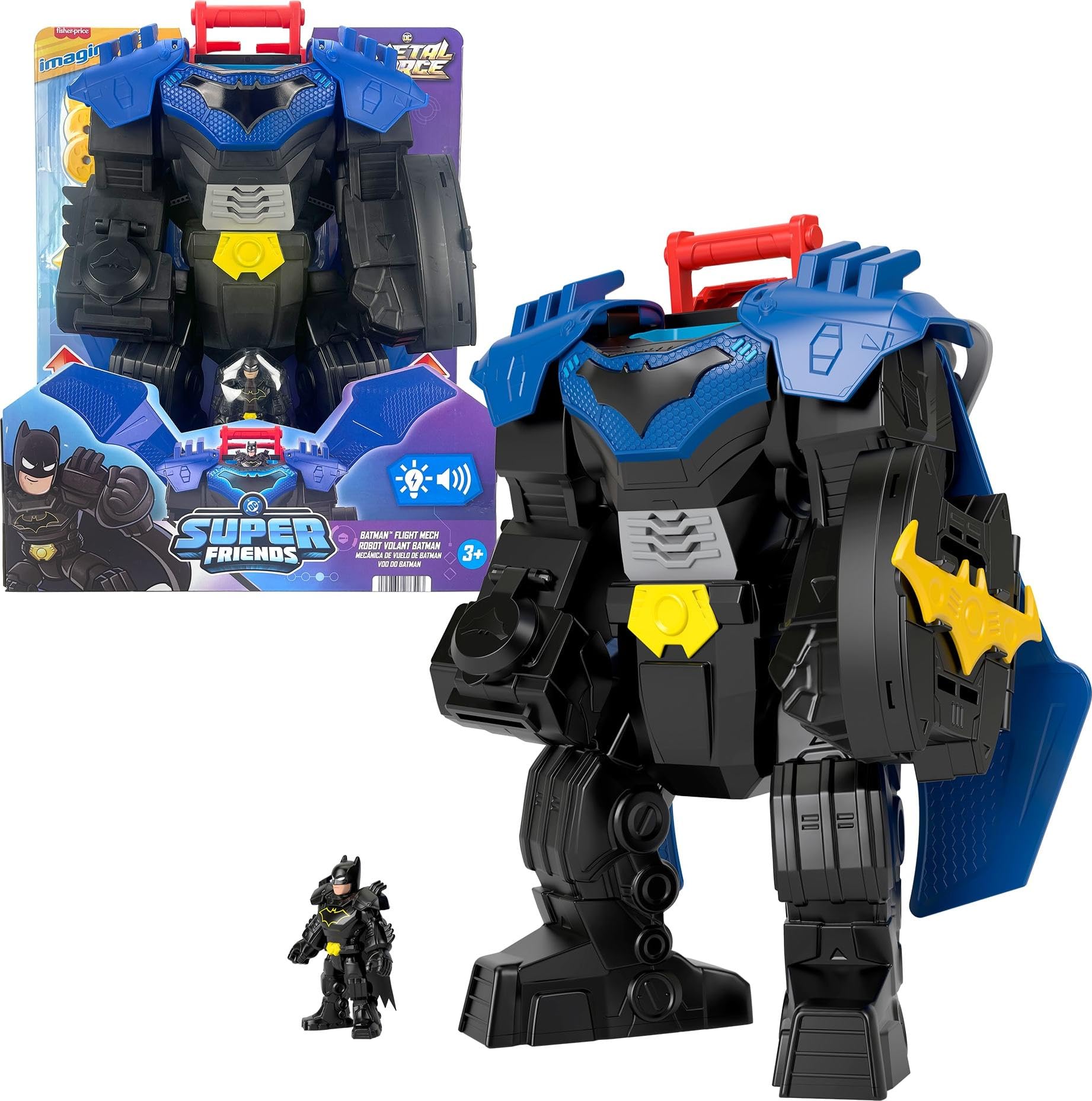 Fisher-Price Imaginext DC Super Friends Batman Flight Mech with Lights & Sounds - Action Figure Playset for Kids 3+ 1