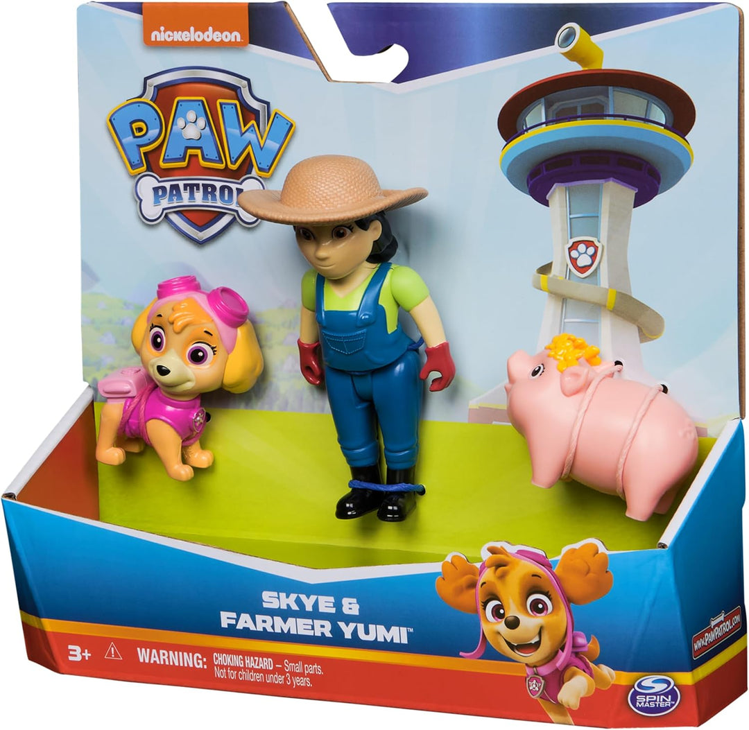 Paw Patrol Skye, Farmer Yumi, and Piggie Figures - Adventure-Ready Playset for Kids Ages 3+