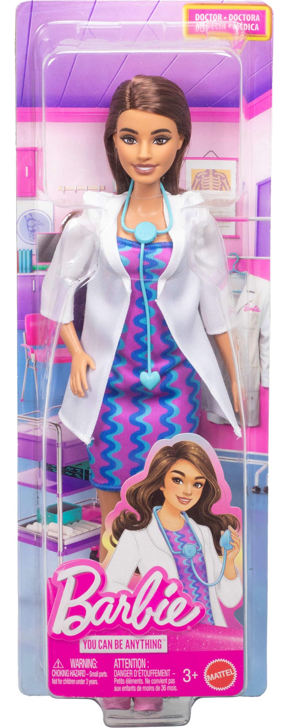 Barbie Careers Doctor Fashion Doll - Removable White Coat & Stethoscope | Ages 3+ 6