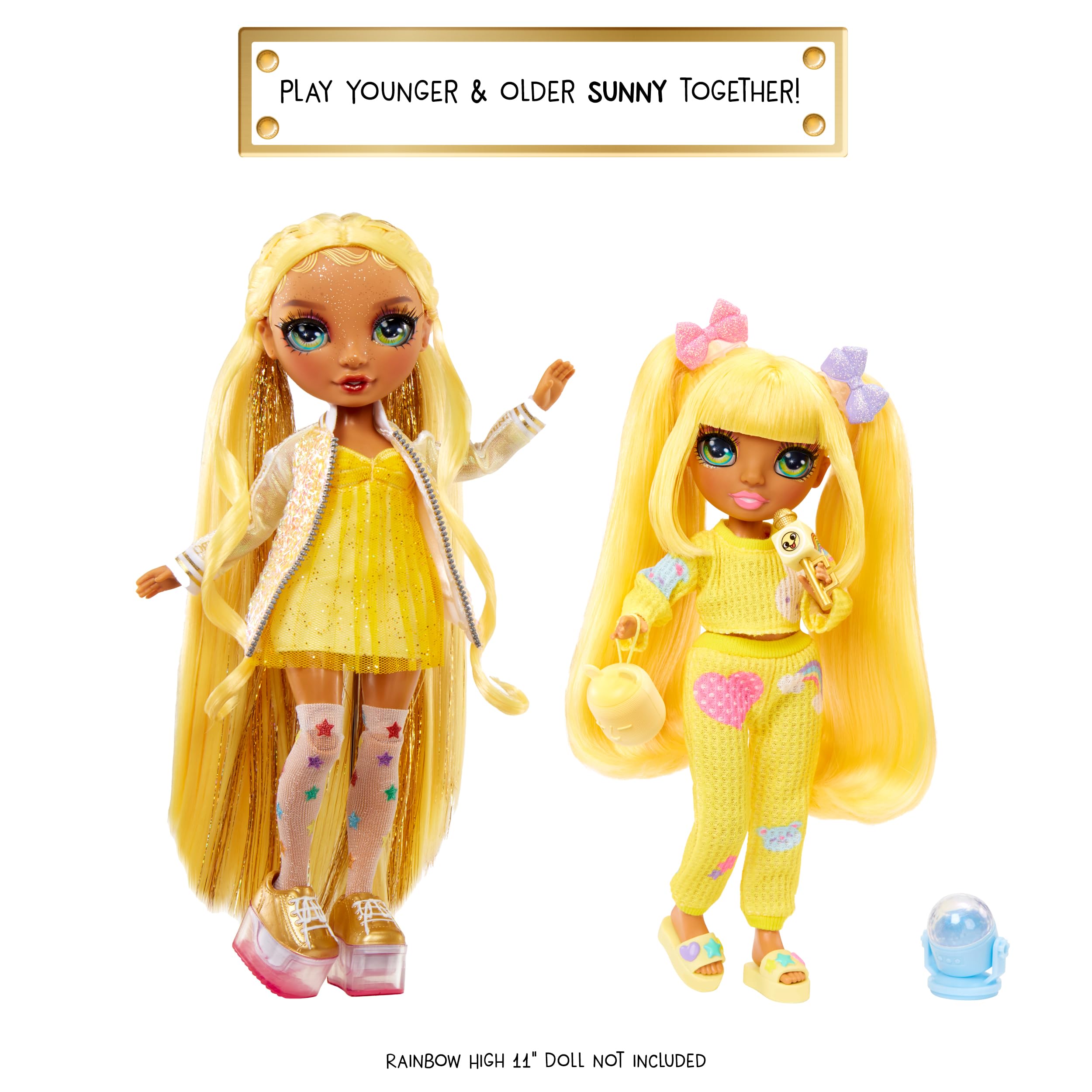 Rainbow High Junior High PJ Party - Sunny (Yellow) - 22 cm Posable Doll with Music Accessories & Outfit - Ages 4-12 5