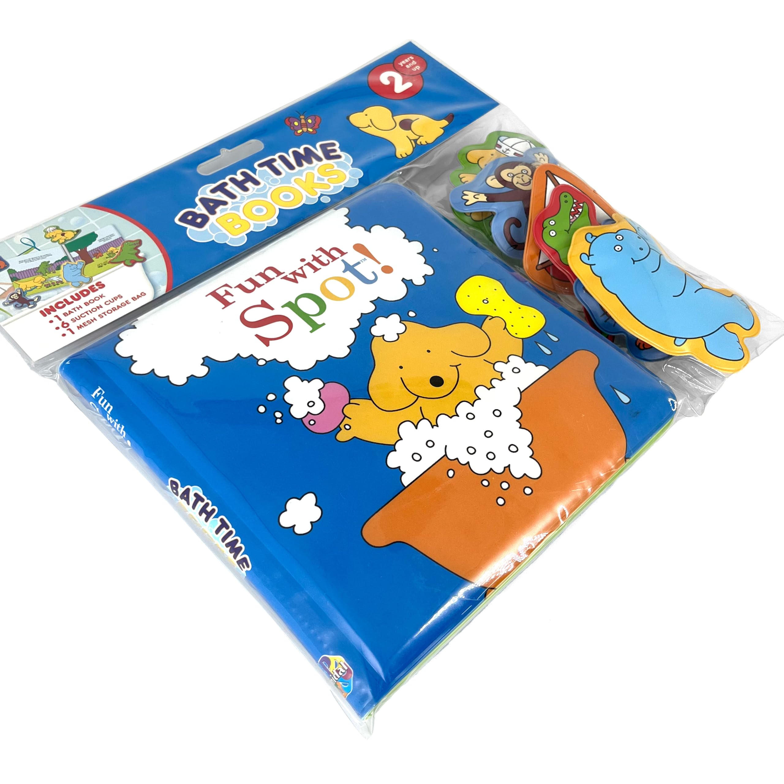 Phidal Fun with Spot! Bath Time Books Activity Book | Includes 6 Padded Suction Cups & Mesh Bag | Ages 2+ 2