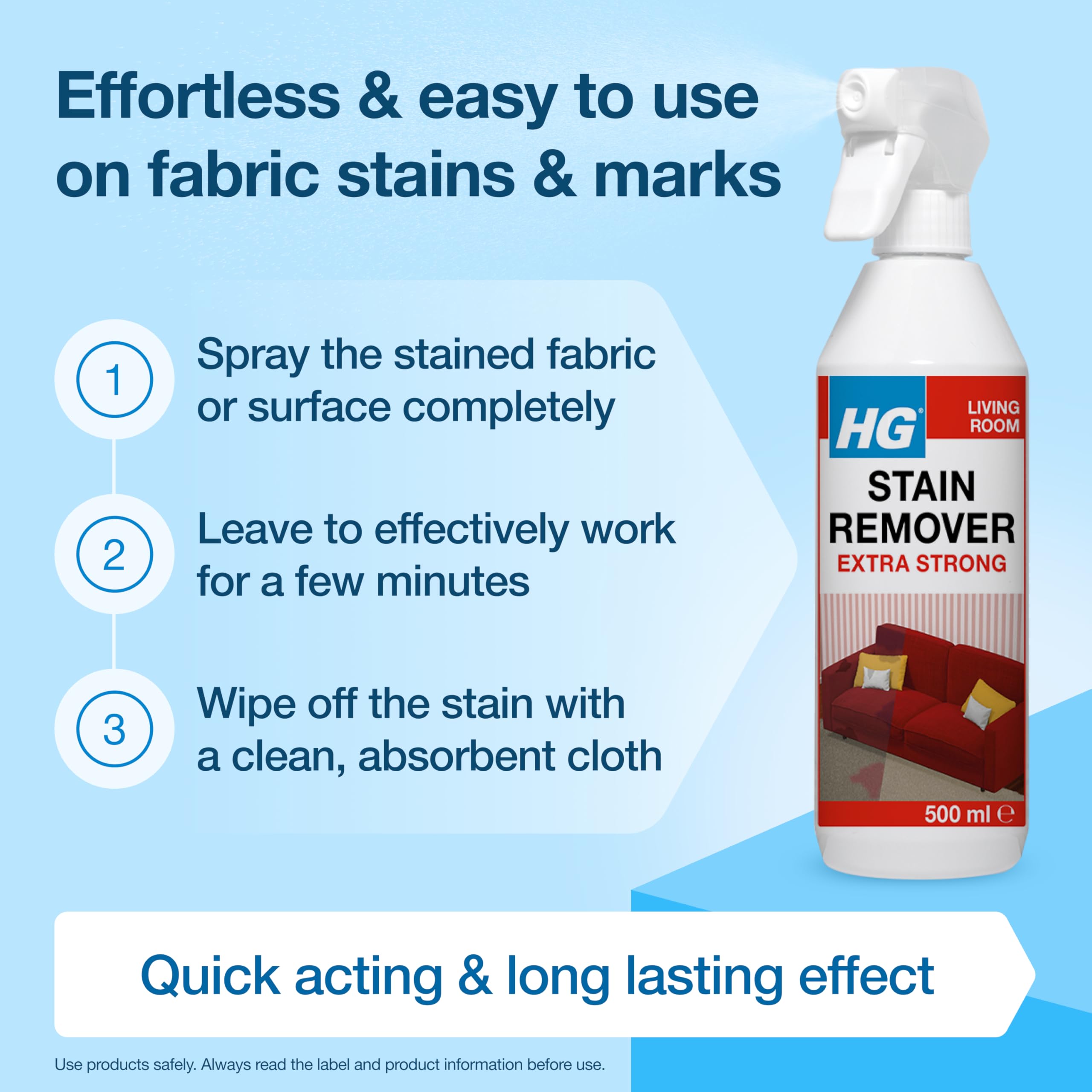 HG Stain Remover Extra Strong - Carpet & Upholstery Cleaner with Oxygen | 500ml 4