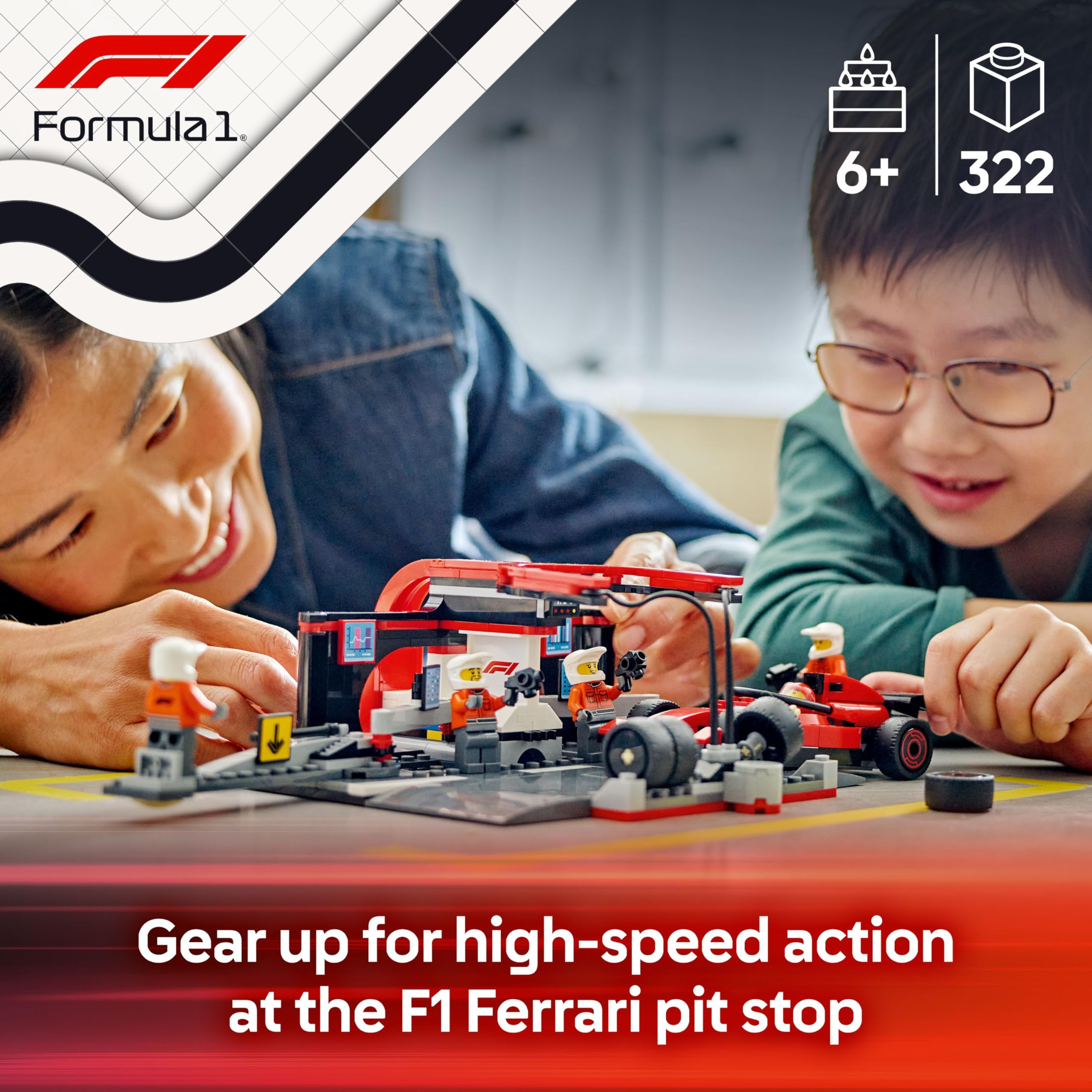 LEGO City F1 Pit Stop & Pit Crew with Ferrari Car Toy - 322-Piece Building Set for Ages 6+ 3