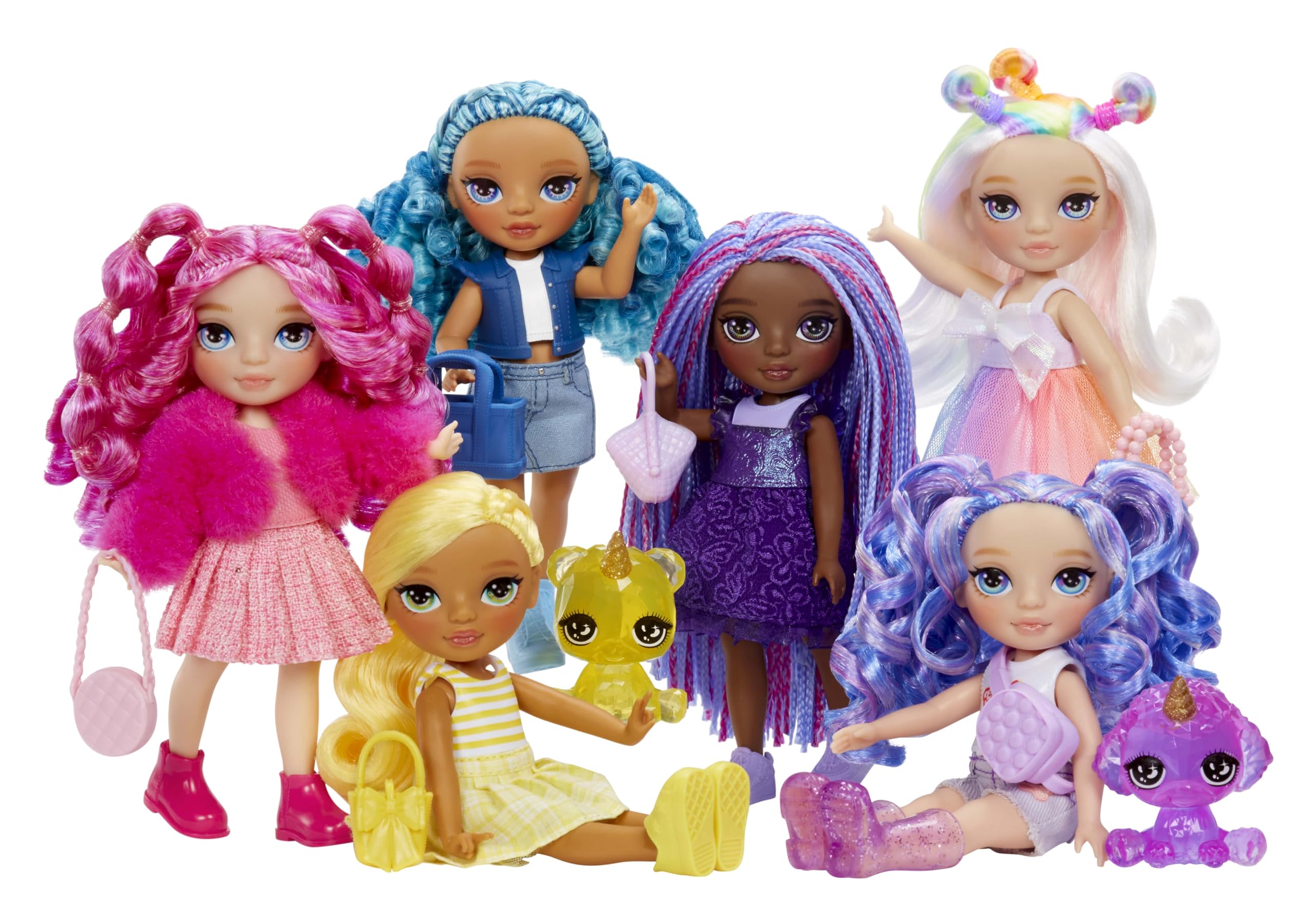 Rainbow High Littles Amethyst Willow Doll - 14 cm Poseable Fashion Doll with Pet Poodle | Ages 4+ | Purple 6