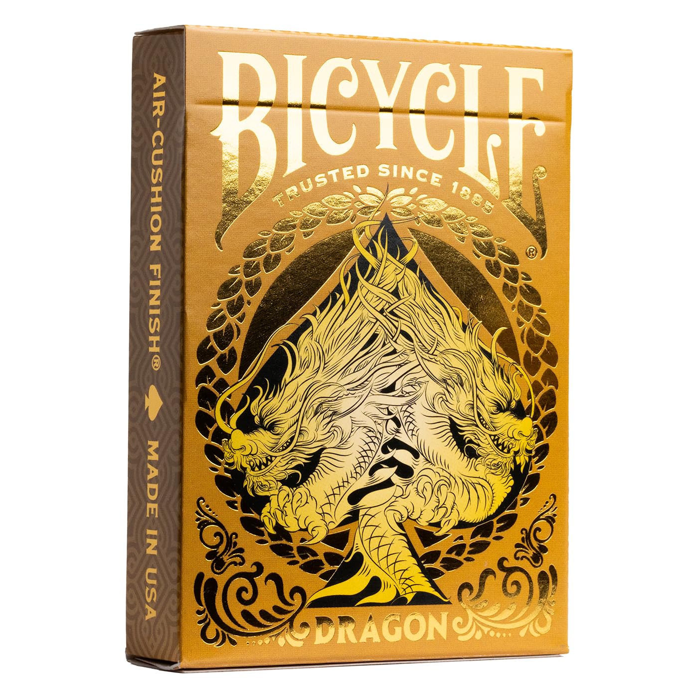 Bicycle Gold Dragon Playing Cards - Air Cushion Finish | Hand Drawn Court Cards | 1 Deck