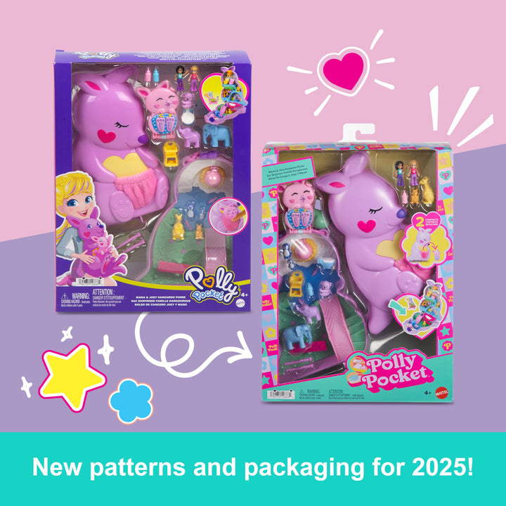 Polly Pocket Mama and Joey Kangaroo Purse 2-in-1 Compact Playset - Ages 4+