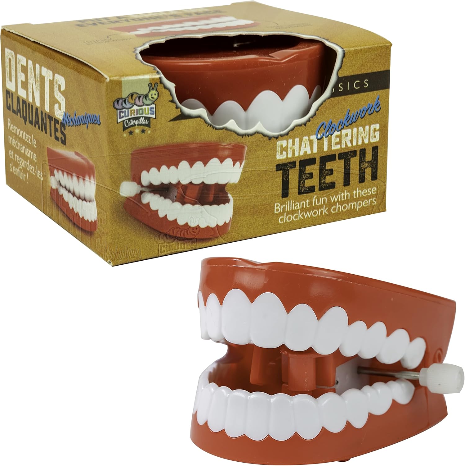 Funtime Gifts 10622 Classic Clockwork Chattering Teeth - Wind-Up Fun for Kids 1