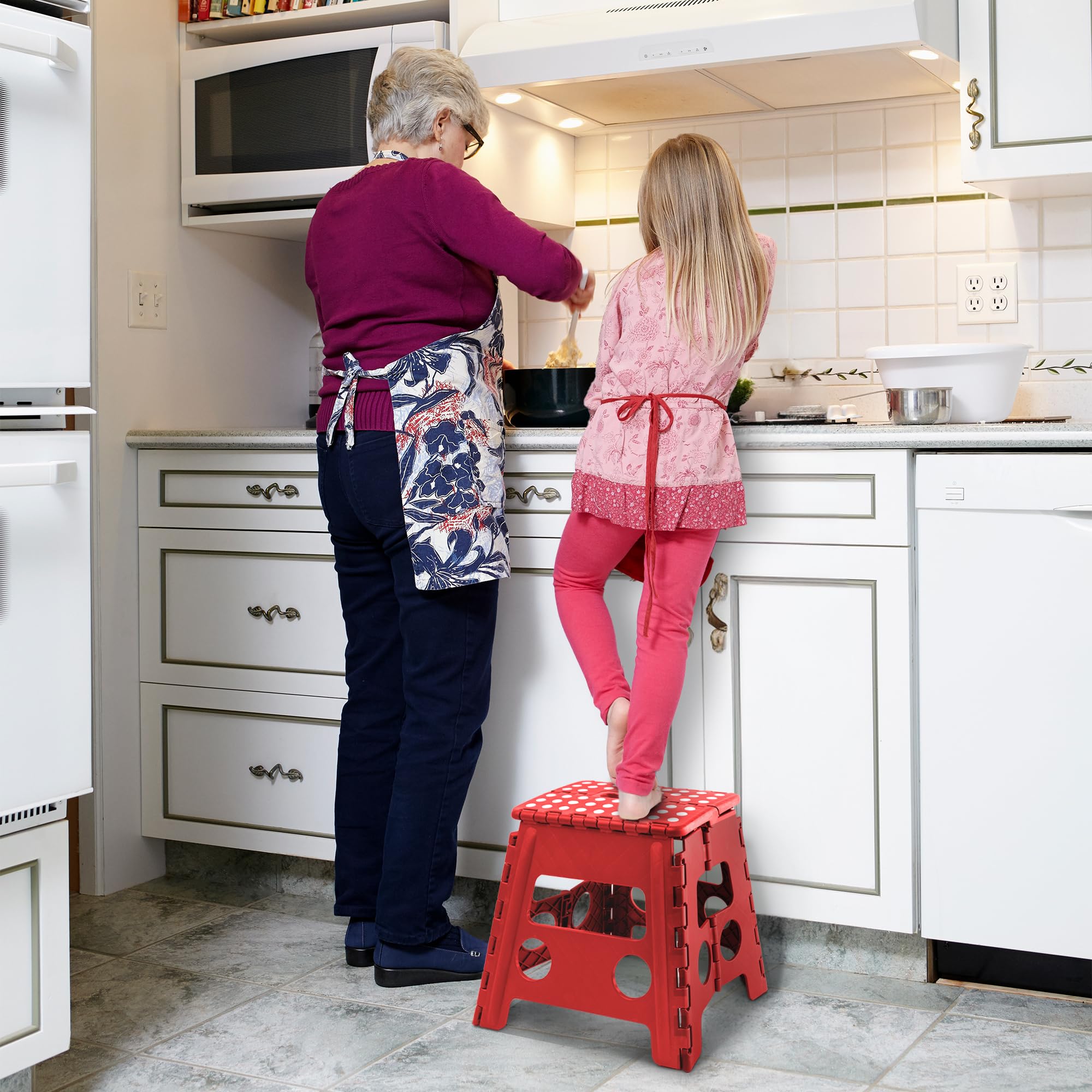KEPLIN 13 Inch Heavy Duty Folding Step Stool | Non-Slip Foldable Footstool 7