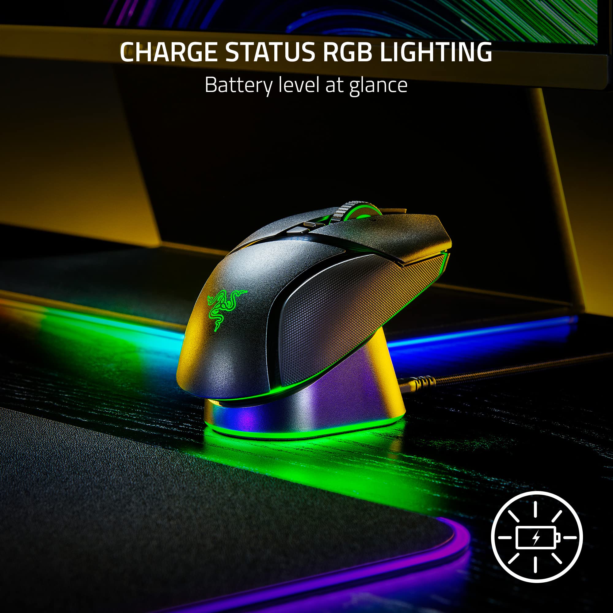 Razer Mouse Dock Pro & Charging Puck - Magnetic Wireless Charging Dock with 8K Hz Transceiver & RGB Lighting 8