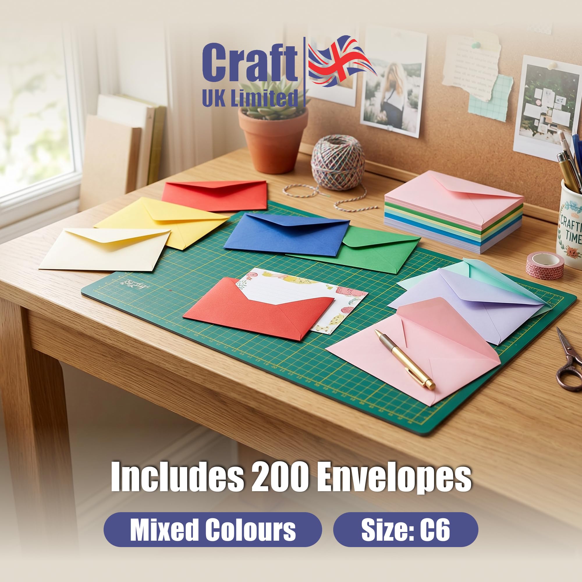Craft UK Limited - 200 C6 Envelopes | Brights & Pastels Colour Assortment | FSC-Certified Paper 4