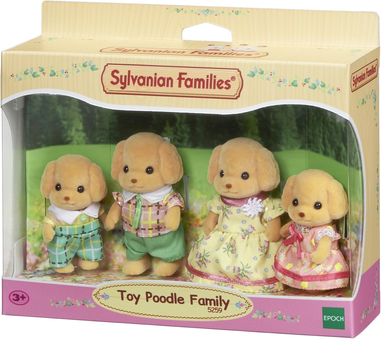 Sylvanian Families Toy Poodle Family - 4-Piece Playset with Story Book 1