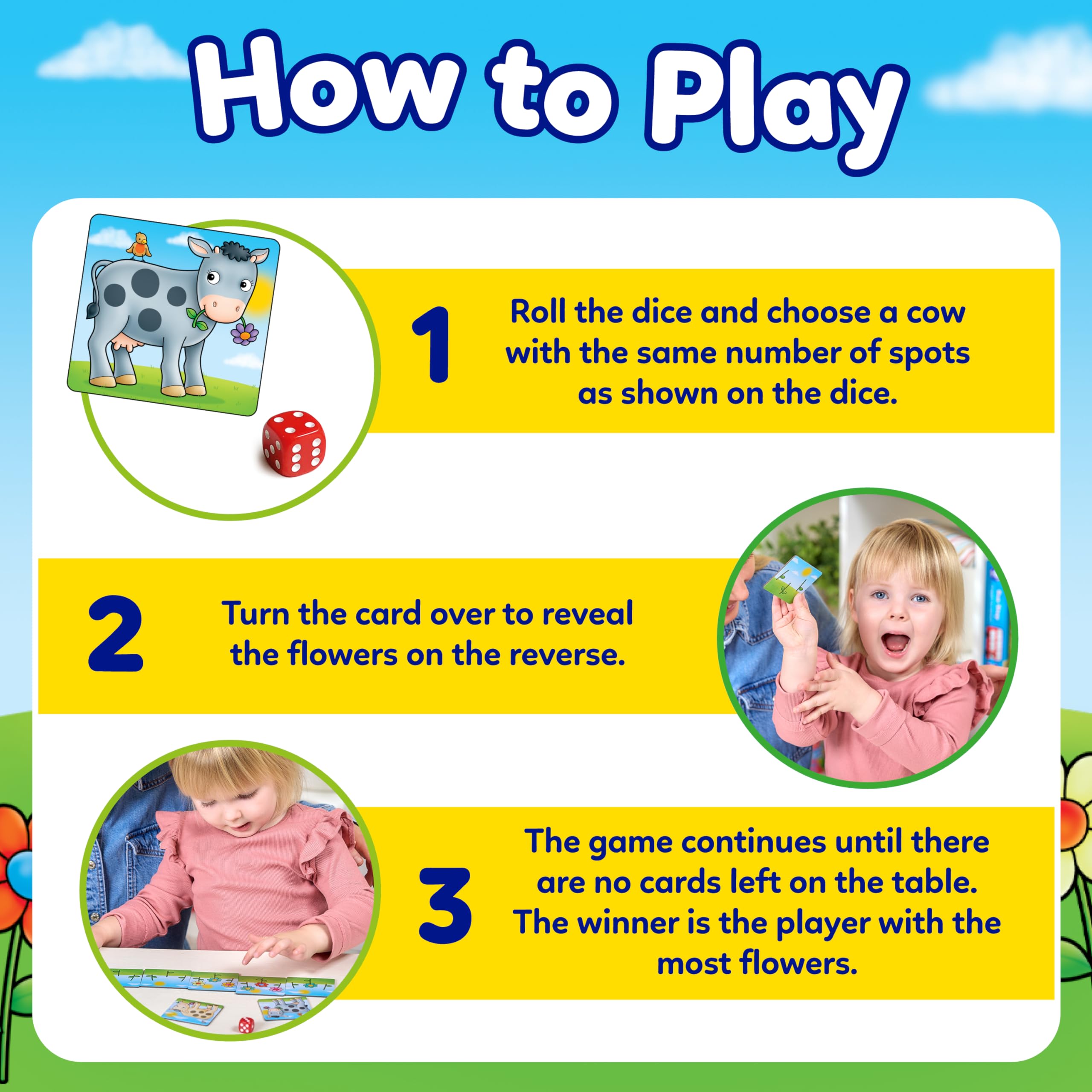 Orchard Toys Spotty Cows Mini Game – Number Matching Dice Game for Kids 5