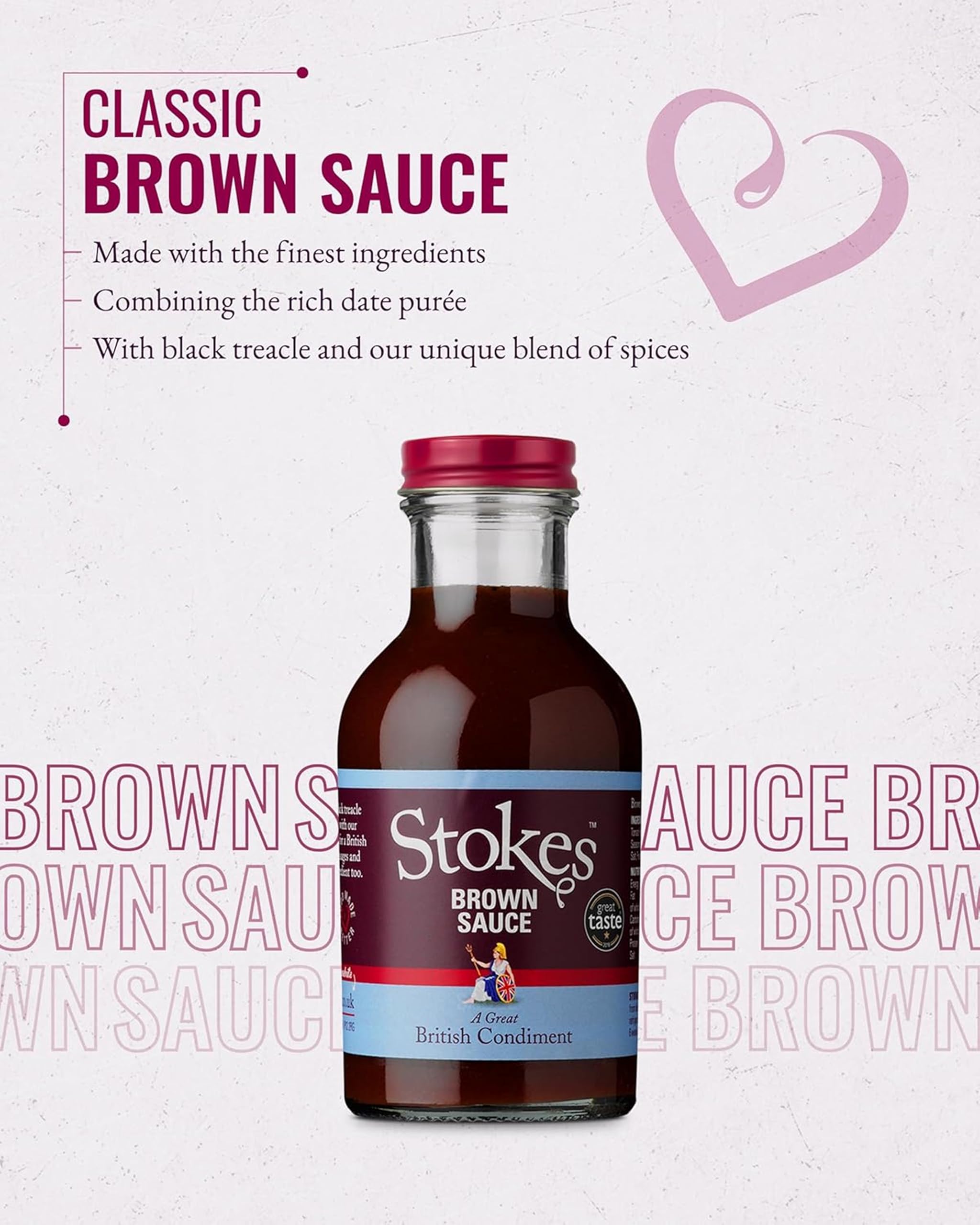 Stokes Real Brown Sauce 3PK, Rich & Spicy Brown Sauce, 320g Glass Bottle, Award-Winning, Sweet & Tangy, Perfect for Bacon Sandwiches 4