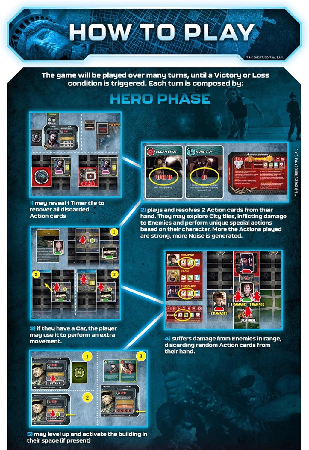 Pendragon Studios Escape from New York: The Board Game - Hero Strategy Board Game