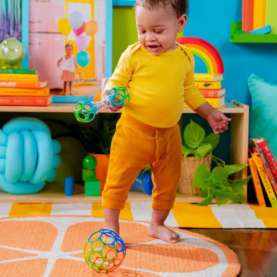 Bright Starts Easy-Grasp Oball Bundle Gift Set - Grasp The Day, Shaker & Classic Ball