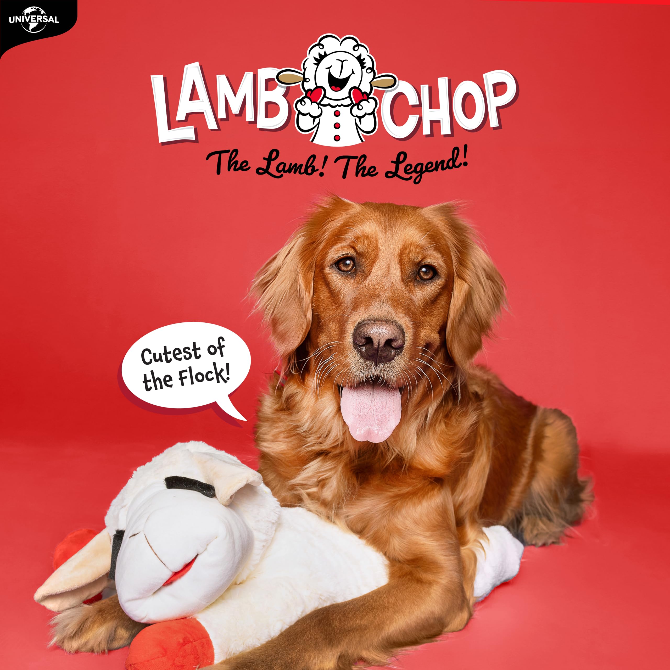 Multipet Lamb Chop Jumbo White Plush Dog Toy - 24-Inch XXL for Large Dogs | Single Squeaker 3