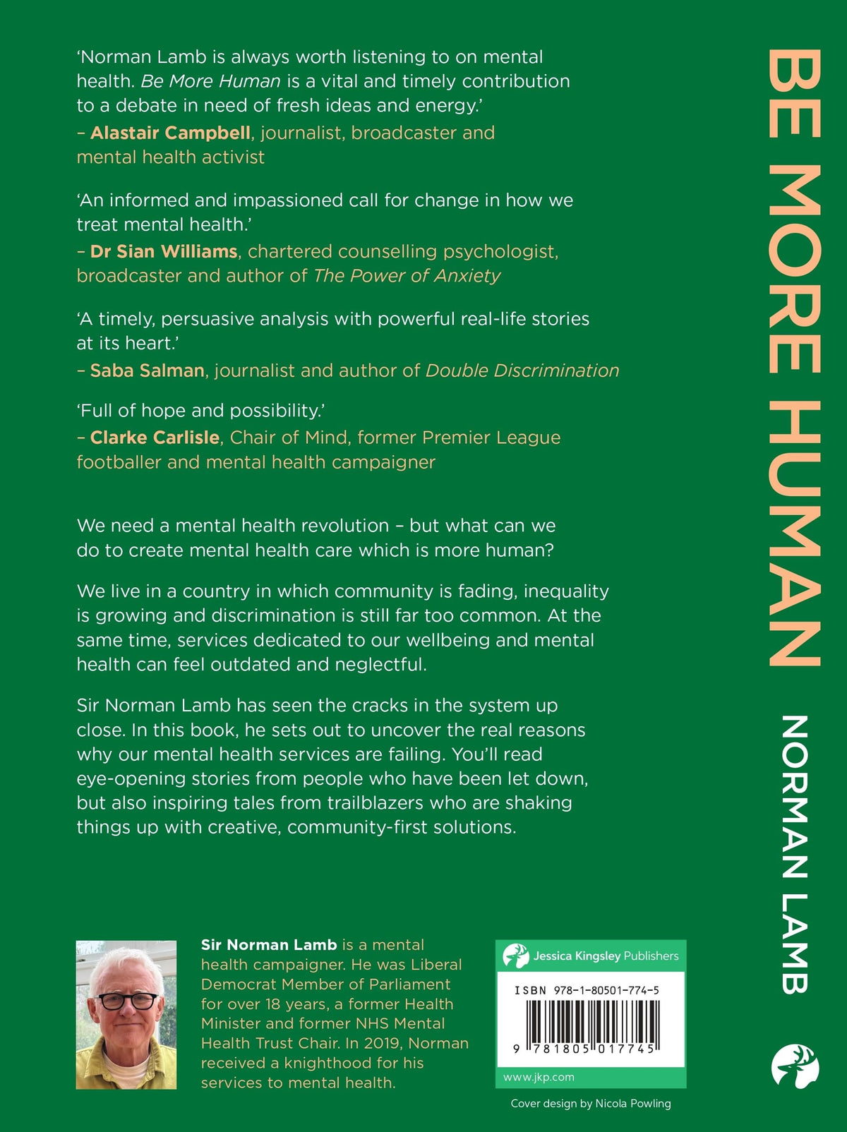 Jessica Kingsley Publishers Be More Human: Why Mental Health Care is Broken – and What We Can Do to Fix It - Paperback, 288 pages