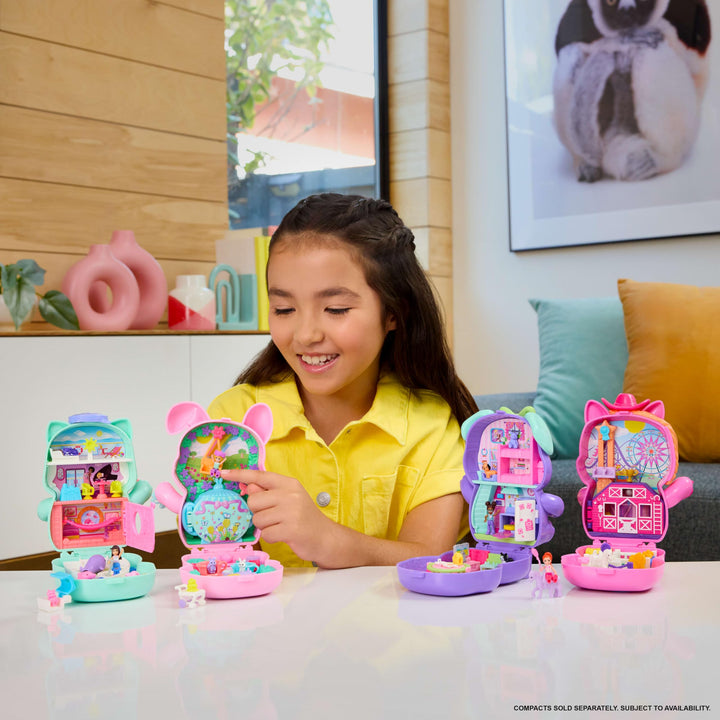 Polly Pocket Set Sail Kitty Compact Playset - Micro Doll with 10 Accessories & 2 Pet Cats, Ages 4+