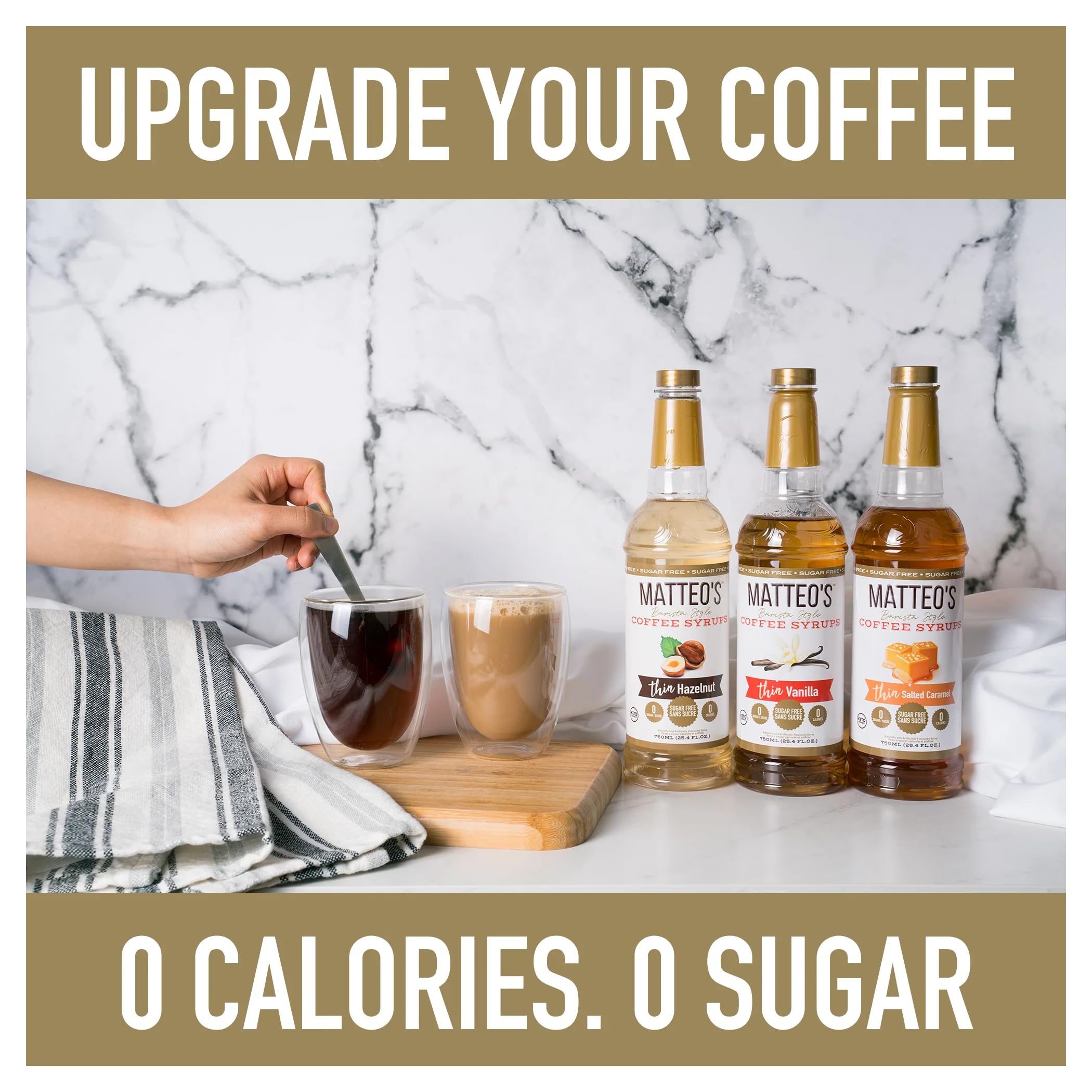 Matteo's Sugar Free Coffee Flavoring Syrup - Salted Caramel | 0 Calorie, Keto Friendly | 750 ml 4