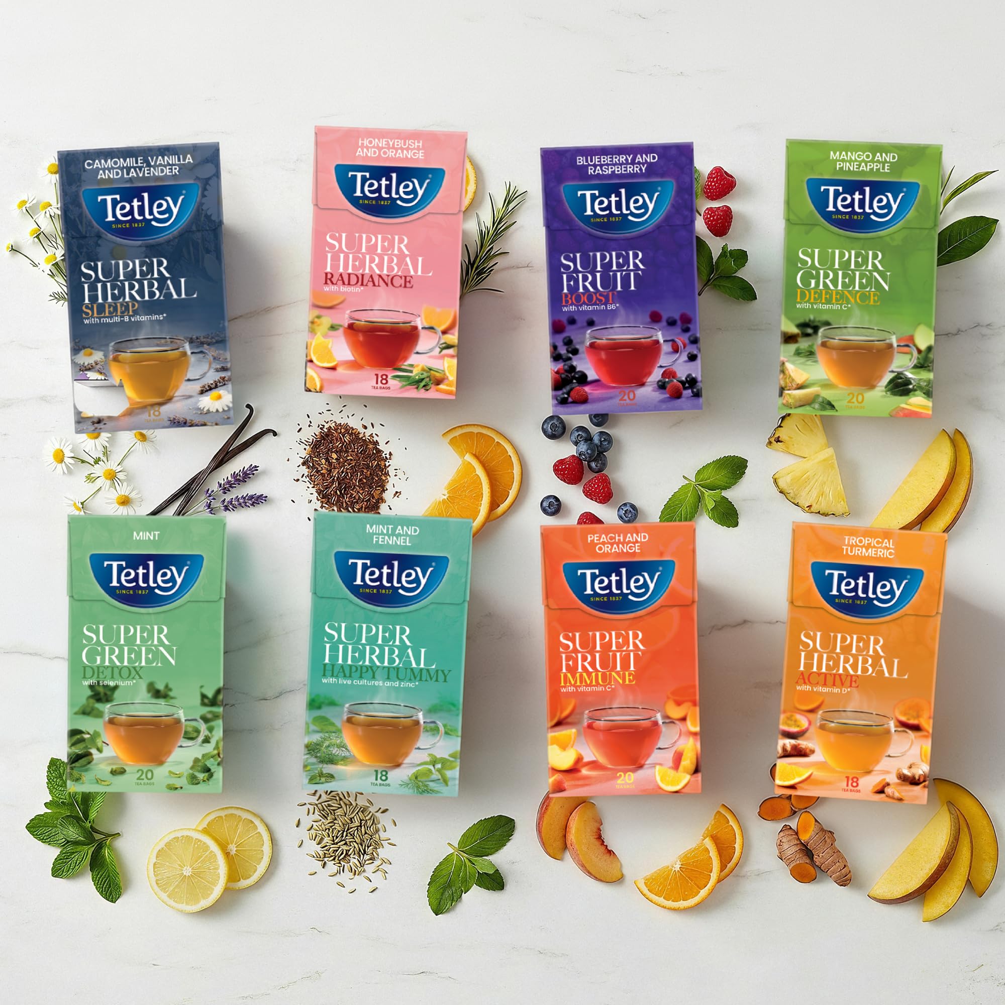 Tetley Super Green Tea Boost Strawberry & Raspberry Teabags - 20 Count 6