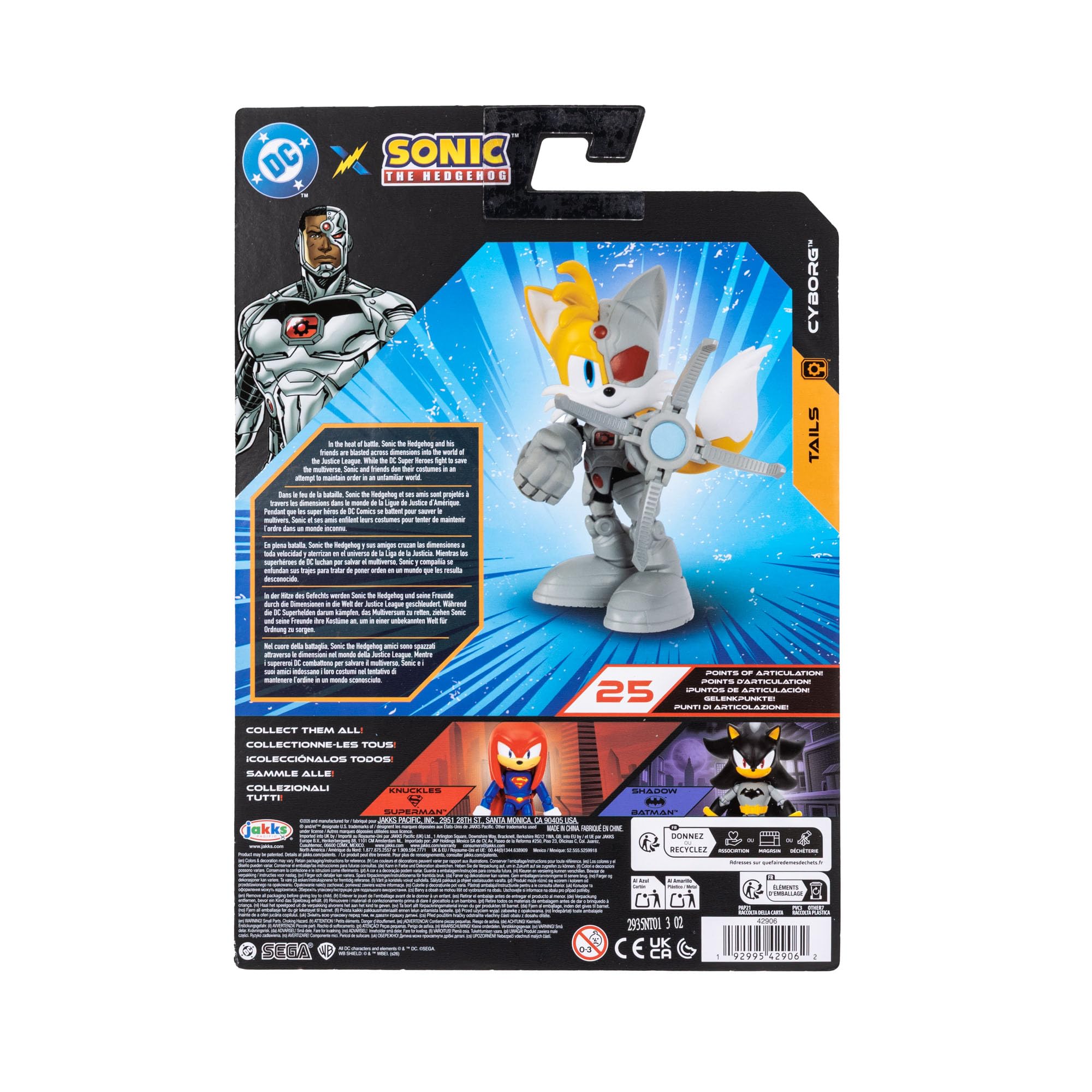 Sonic The Hedgehog DC x Sonic Tails as Cyborg Action Figure - 5' / 13cm | Highly Articulated 6