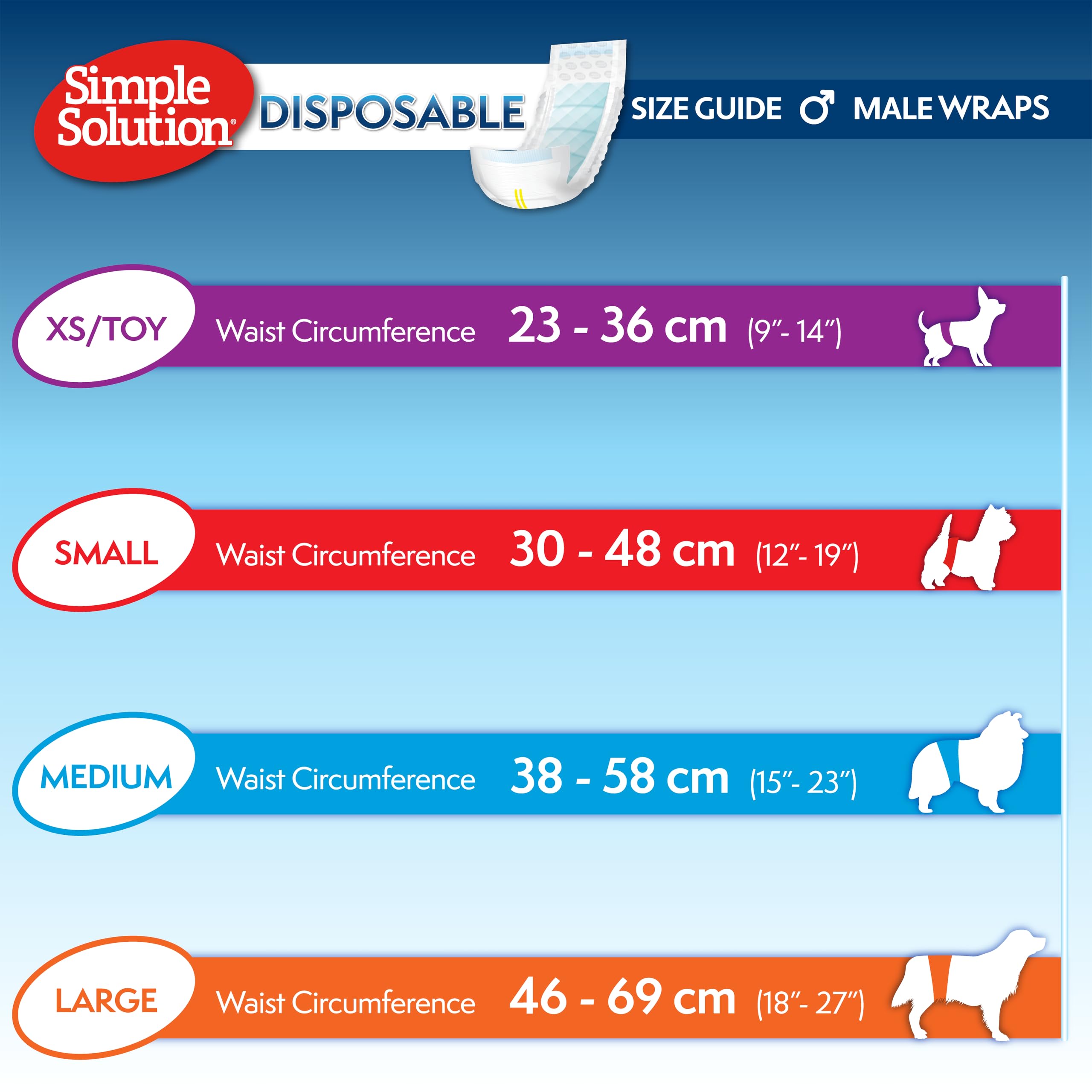 Simple Solution Disposable Dog Nappies - Toy Size for Males up to 4.5kg | 12 Pack 4