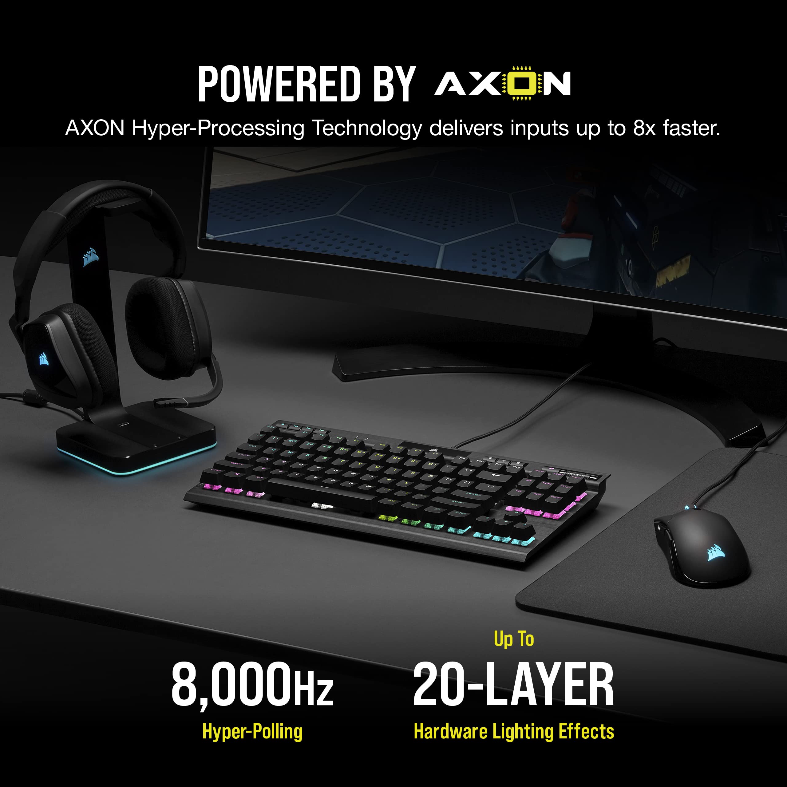 Corsair K70 RGB TKL CHAMPION SERIES OPX Optical-Mechanical Gaming Keyboard - Black 5