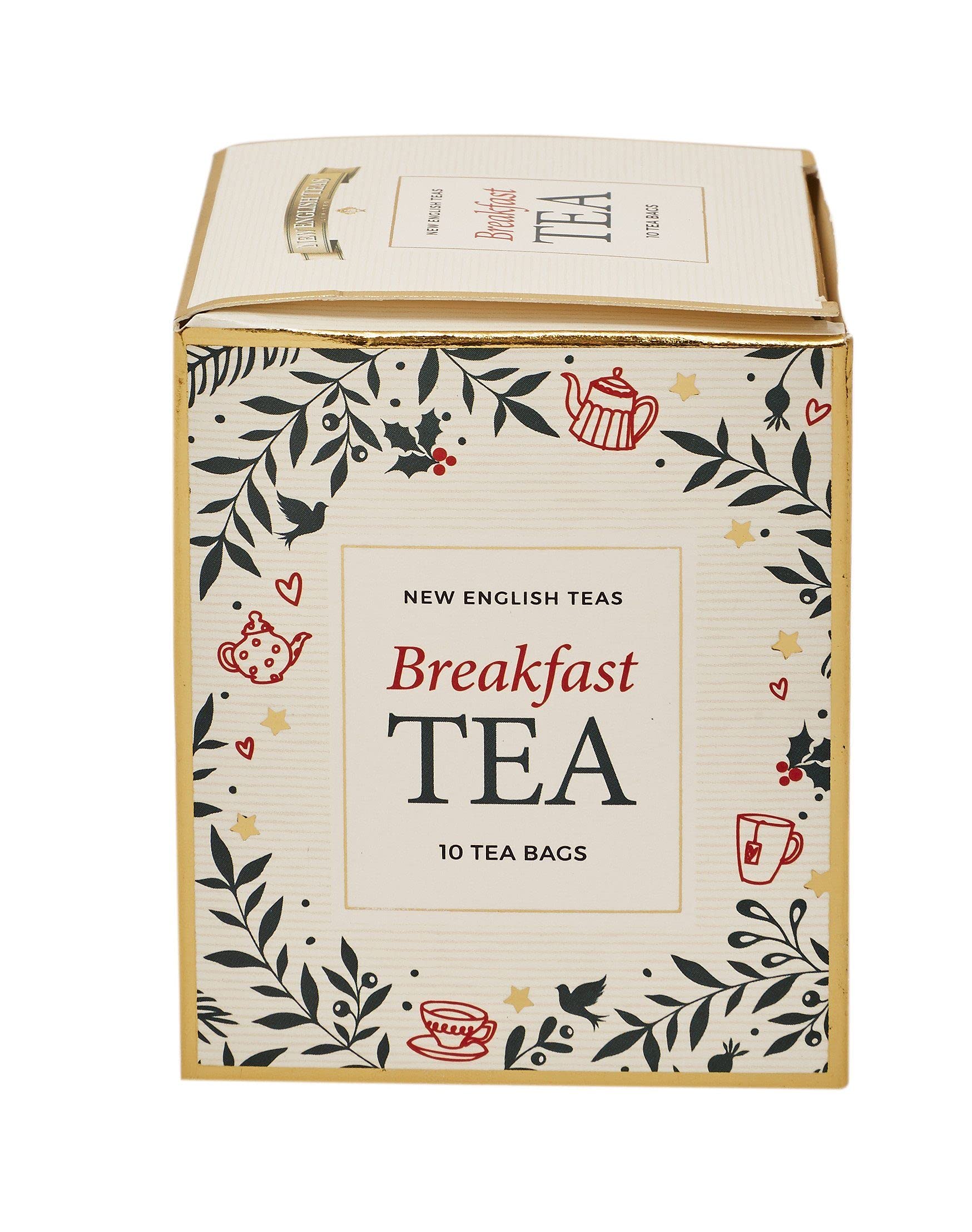 New English Teas White Christmas Tea Gift Box with 10 English Breakfast Teabags 1