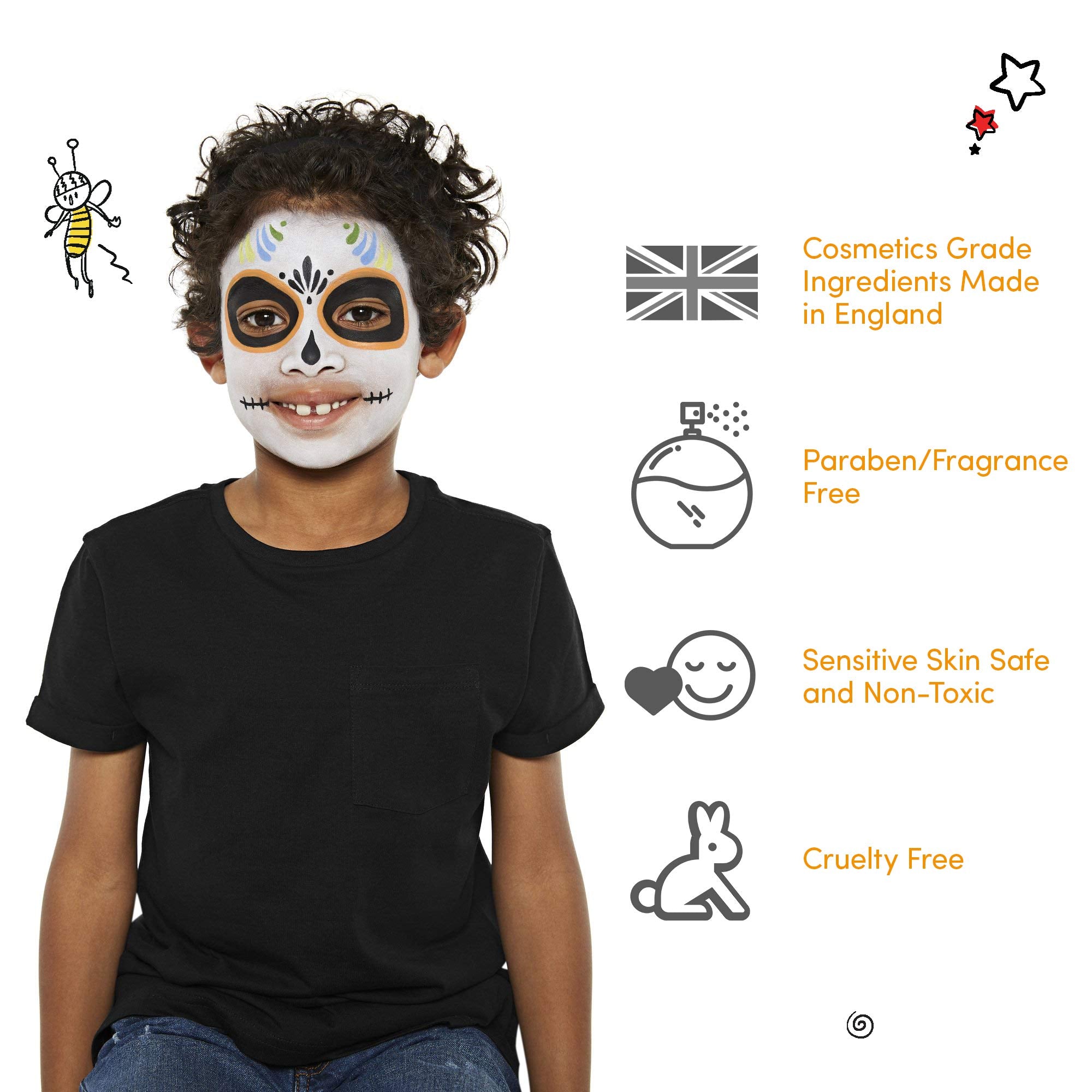 Snazaroo Classic Water Based Face and Body Paint - Pale Blue | Highly Pigmented | Fragrance Free 3