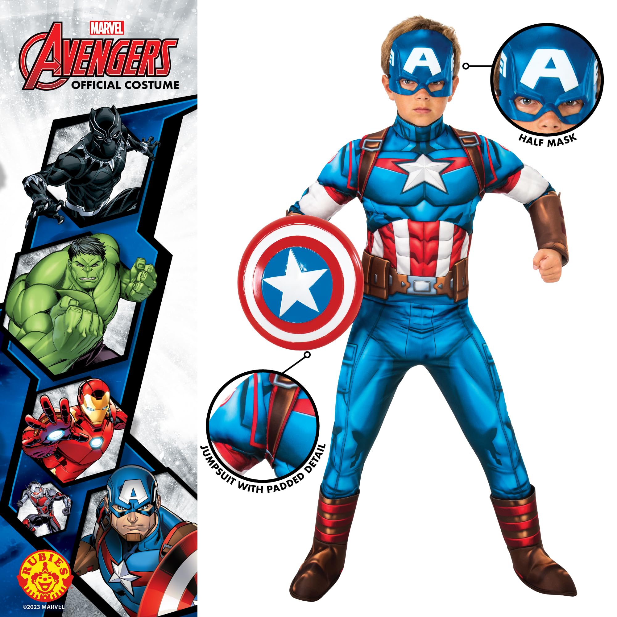 Rubies Captain America Deluxe Kids Fancy Dress Costume - Boys, Age 3-4 Years 3