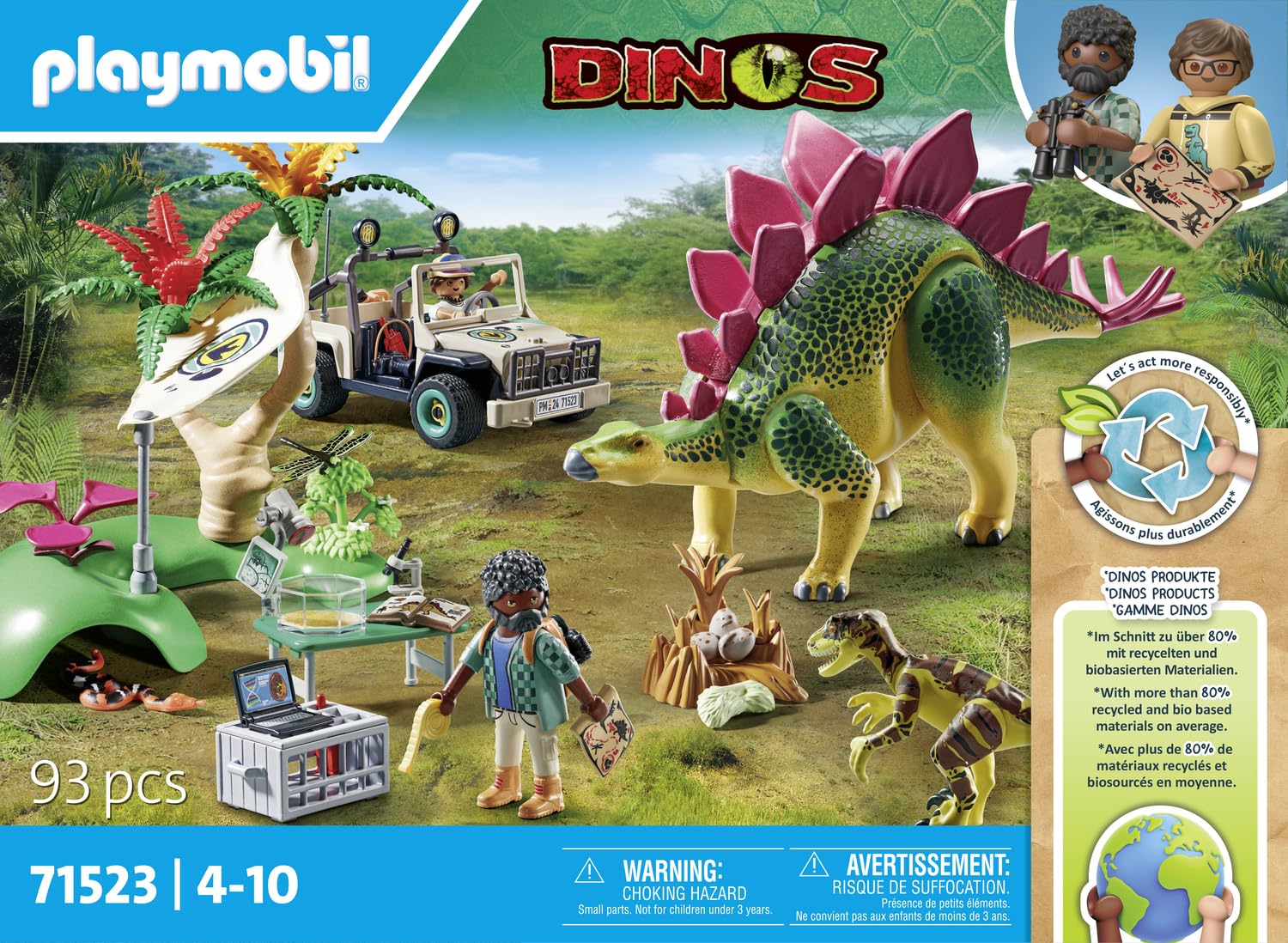 PLAYMOBIL 71523 Dinos Research Camp Playset - Jungle Exploration with Researchers, Dinosaurs & Vehicles for Kids 4+ 7