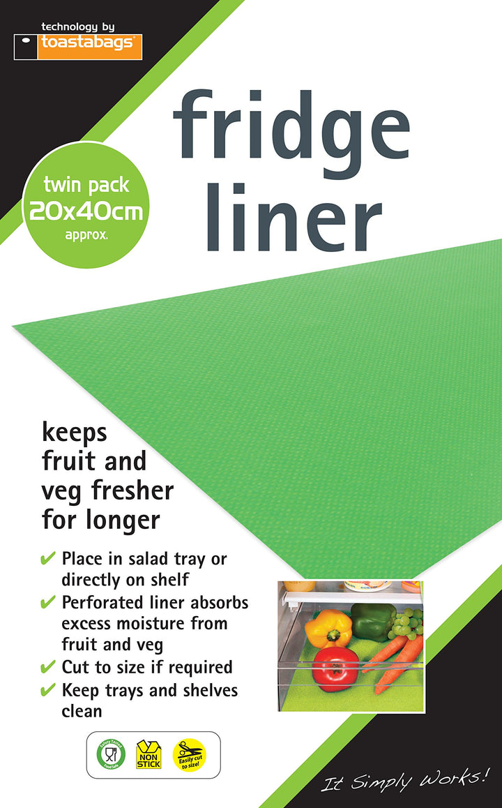 Toastabags Fridge Liner - 2 Pack Reusable Shelf Liners for Kitchen Refrigerator
